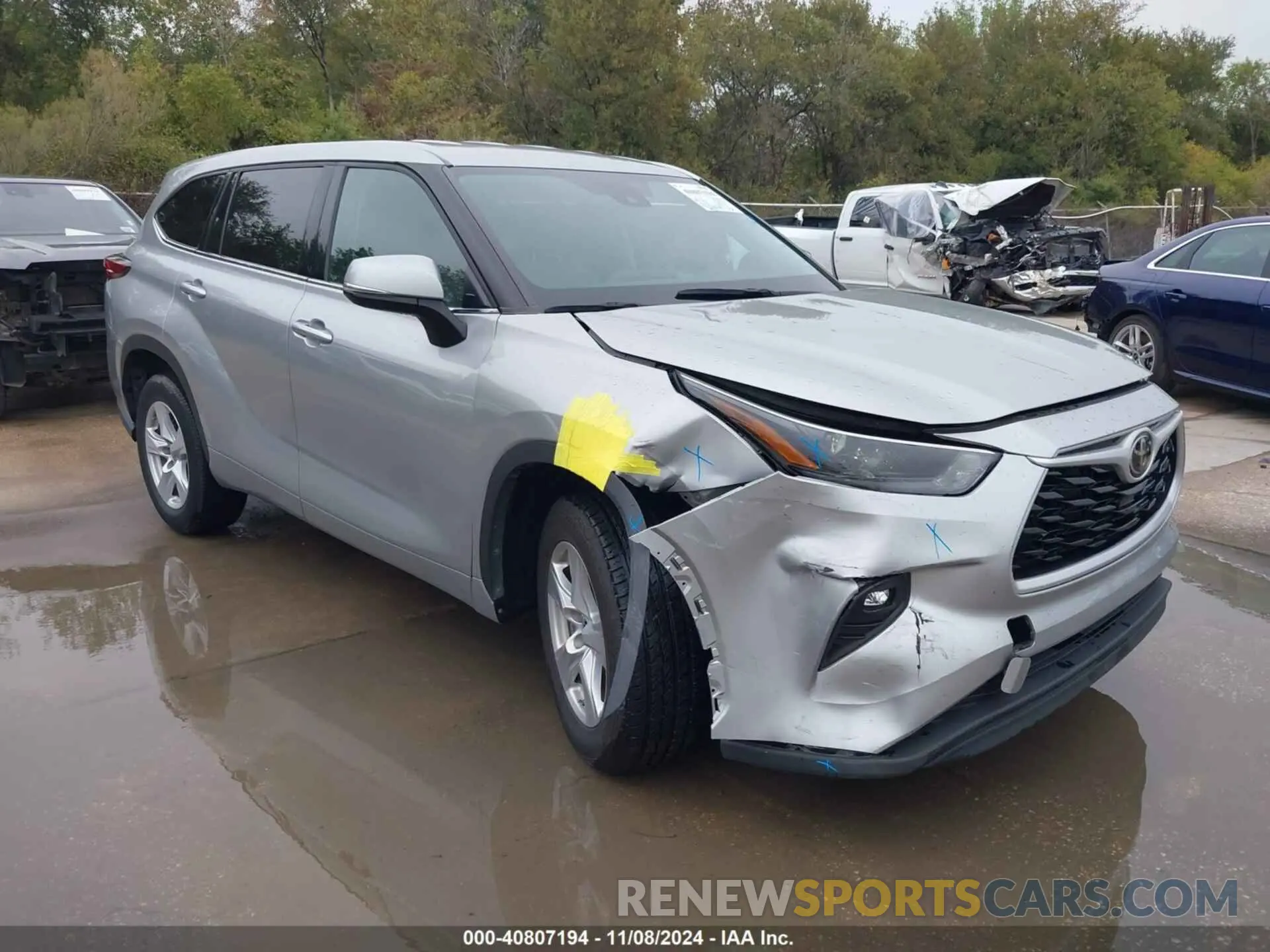 1 Photograph of a damaged car 5TDZZRAH9NS134676 TOYOTA HIGHLANDER 2022