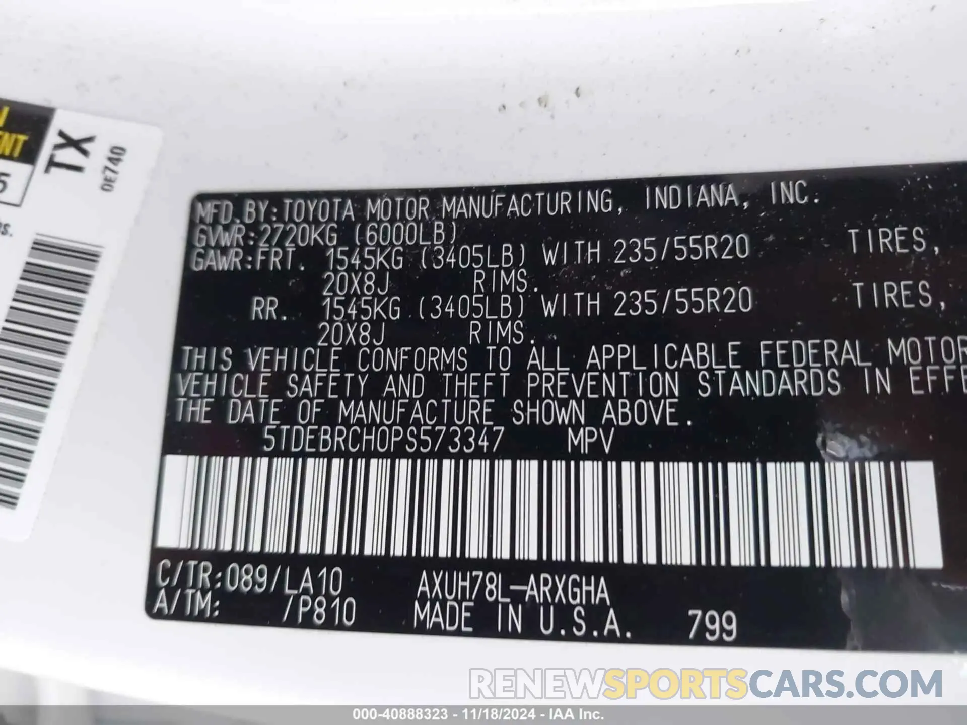 9 Photograph of a damaged car 5TDEBRCH0PS573347 TOYOTA HIGHLANDER 2023