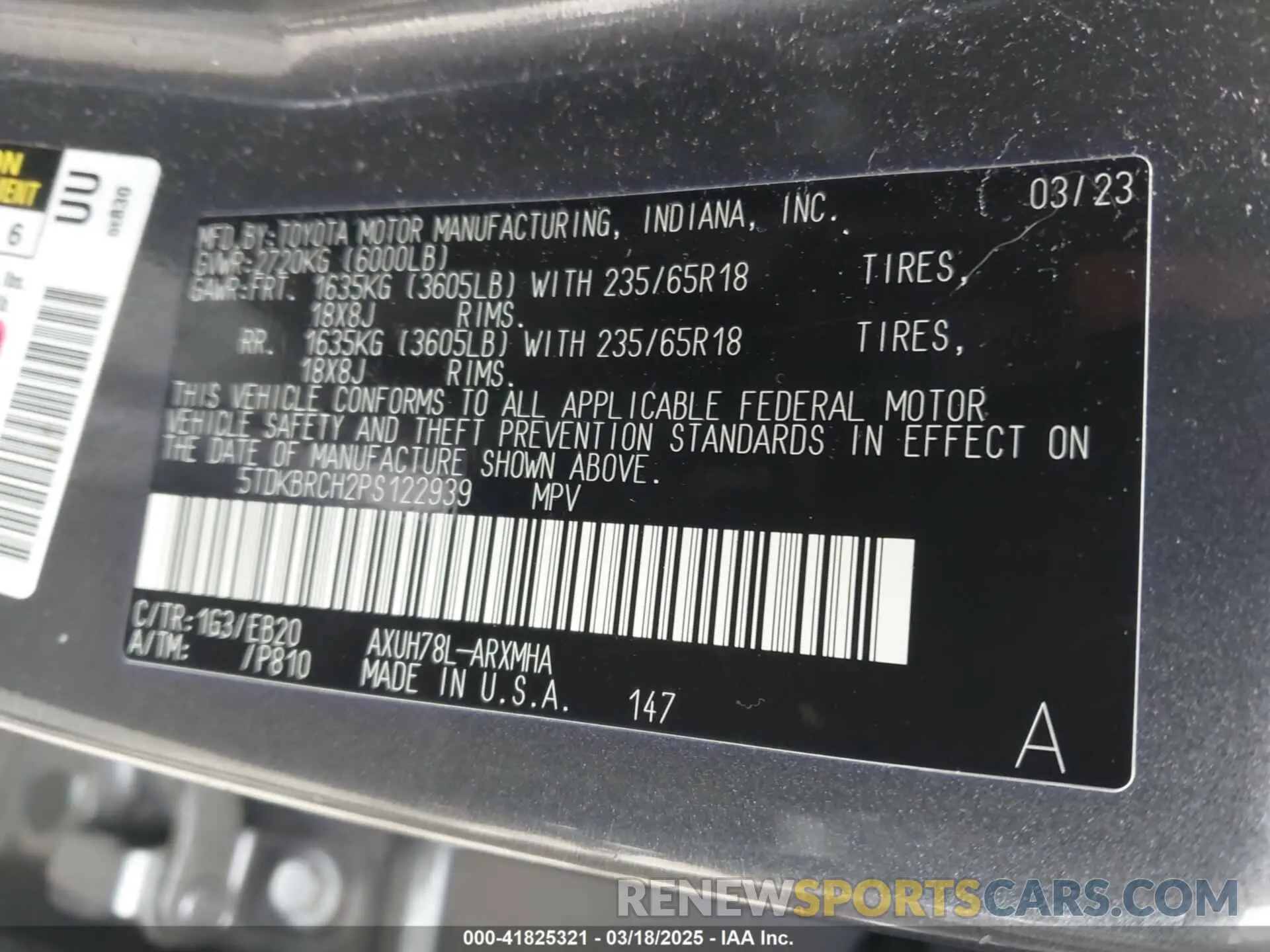 9 Photograph of a damaged car 5TDKBRCH2PS122939 TOYOTA HIGHLANDER 2023