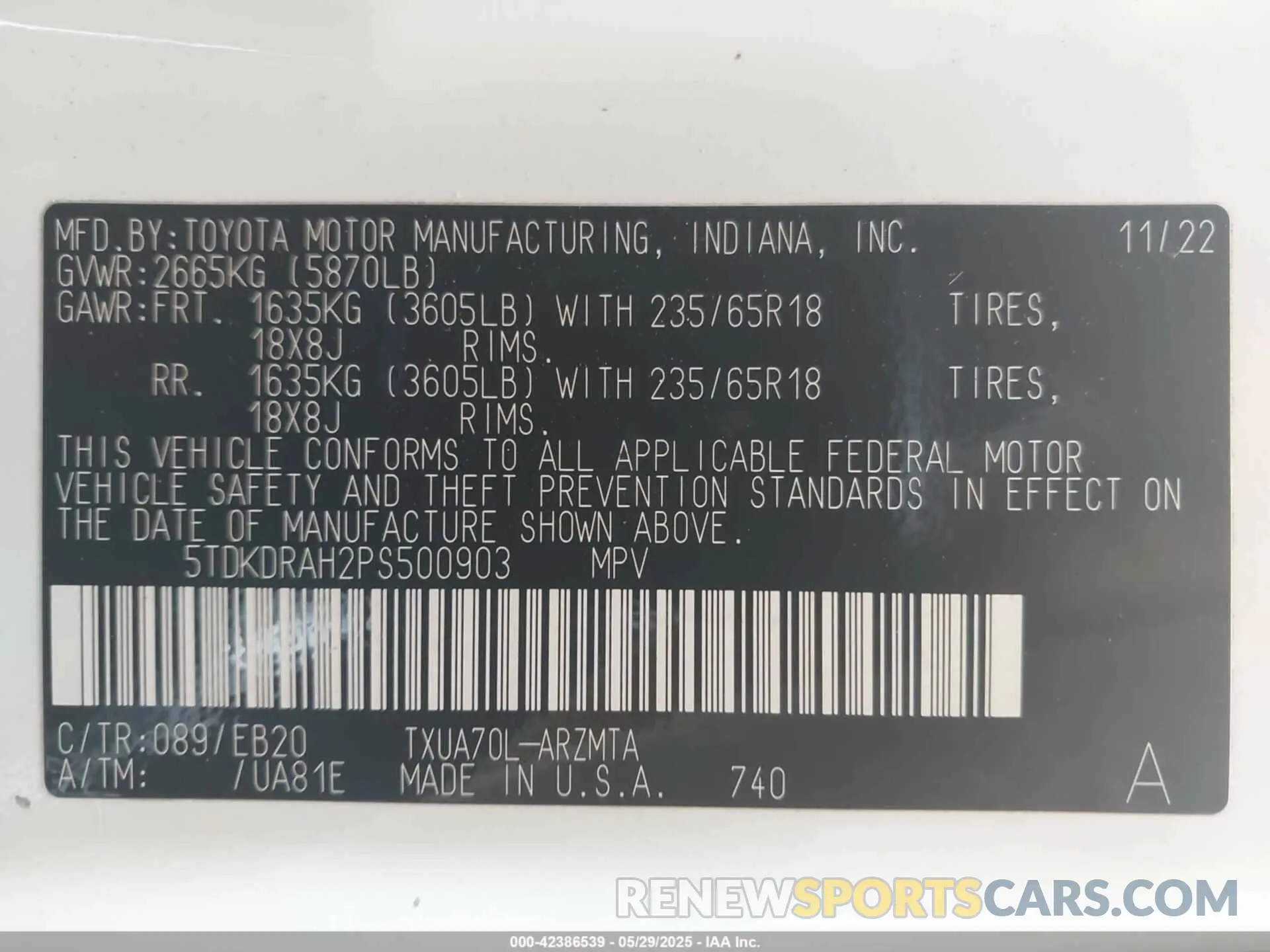 9 Photograph of a damaged car 5TDKDRAH2PS500903 TOYOTA HIGHLANDER 2023