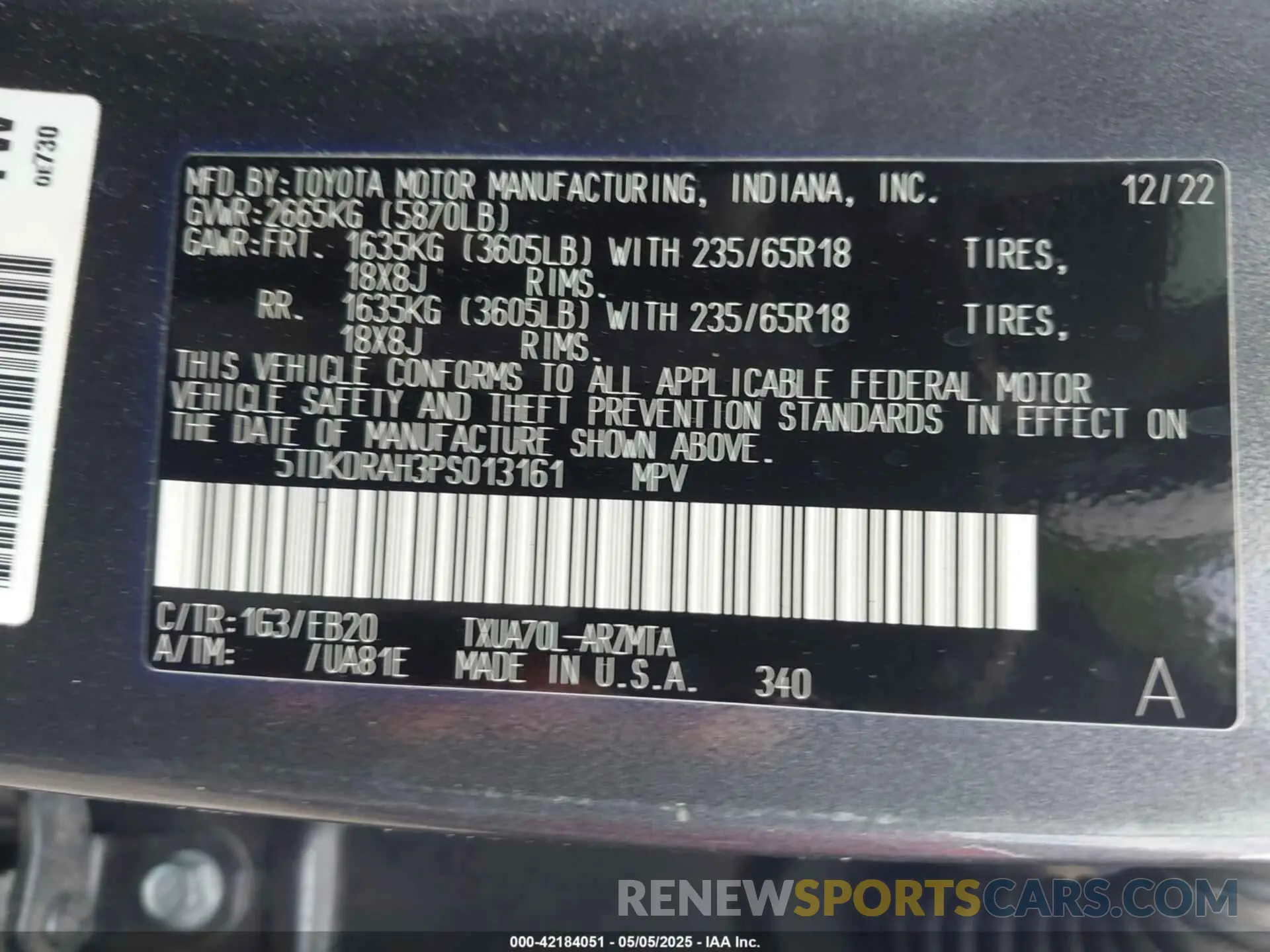 9 Photograph of a damaged car 5TDKDRAH3PS013161 TOYOTA HIGHLANDER 2023