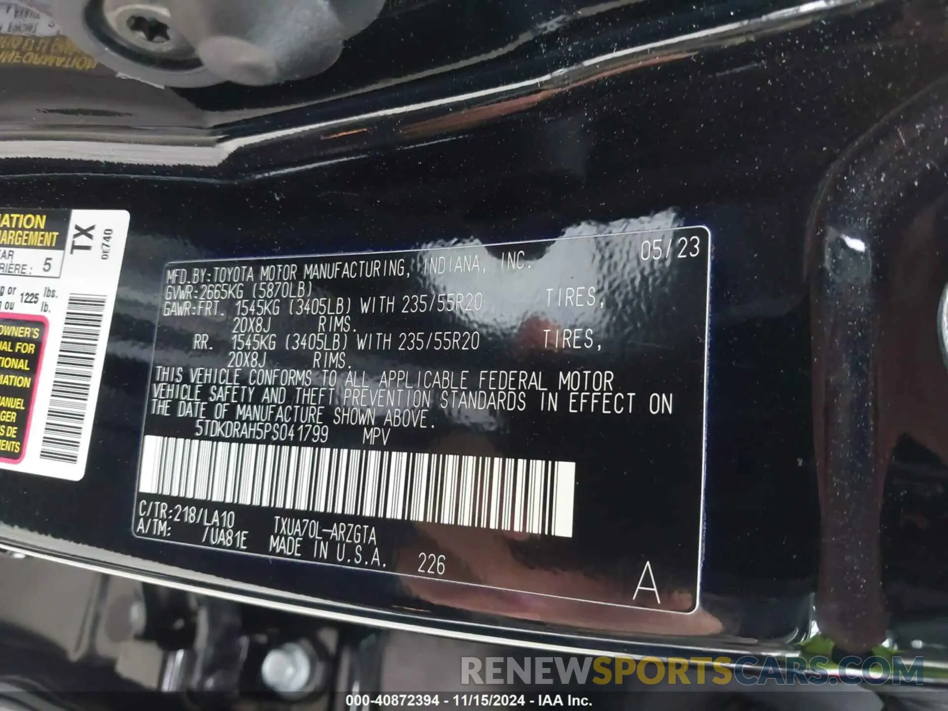 9 Photograph of a damaged car 5TDKDRAH5PS041799 TOYOTA HIGHLANDER 2023