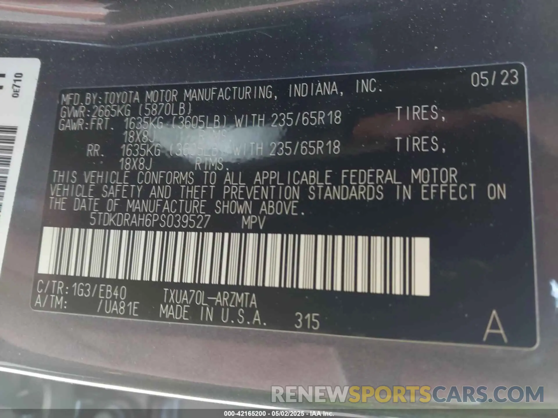 9 Photograph of a damaged car 5TDKDRAH6PS039527 TOYOTA HIGHLANDER 2023