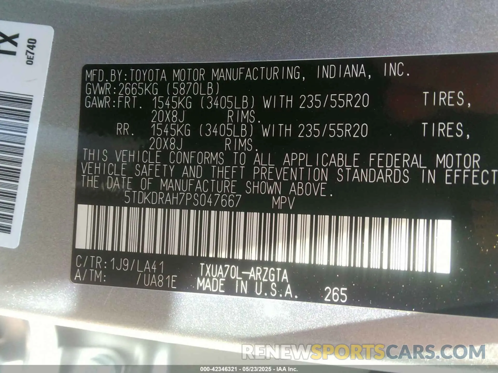 9 Photograph of a damaged car 5TDKDRAH7PS047667 TOYOTA HIGHLANDER 2023