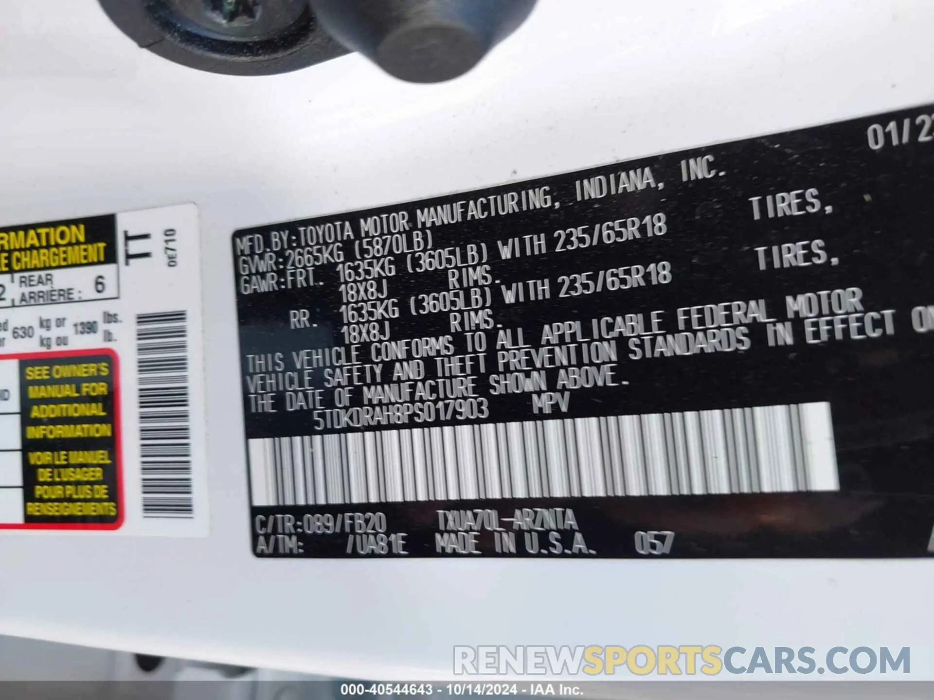 9 Photograph of a damaged car 5TDKDRAH8PS017903 TOYOTA HIGHLANDER 2023