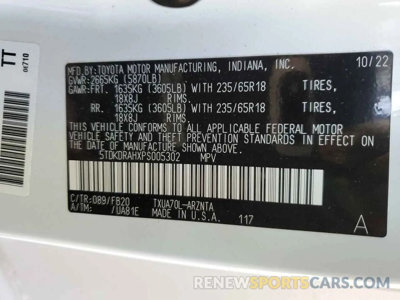 12 Photograph of a damaged car 5TDKDRAHXPS005302 TOYOTA HIGHLANDER 2023