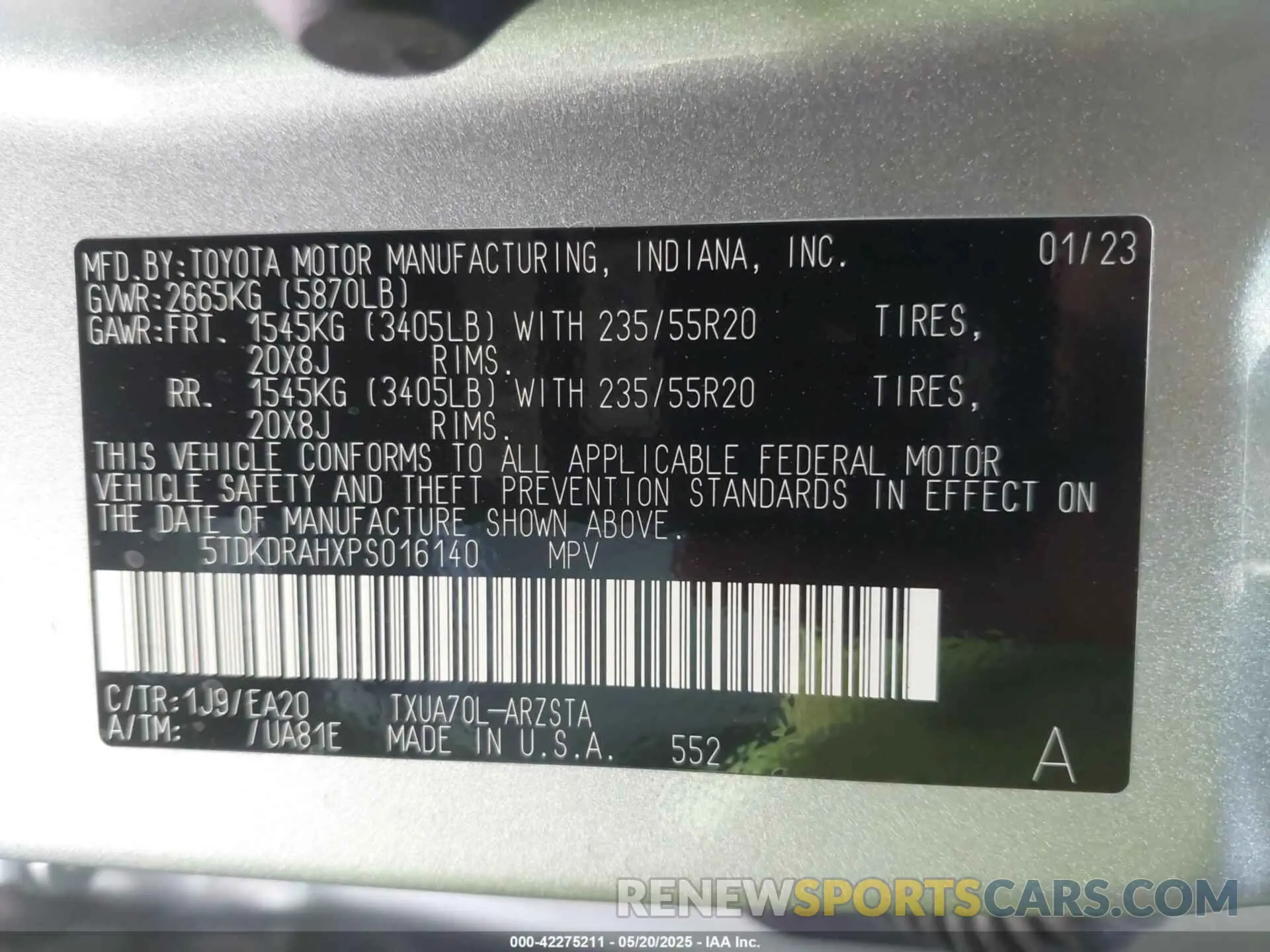 9 Photograph of a damaged car 5TDKDRAHXPS016140 TOYOTA HIGHLANDER 2023
