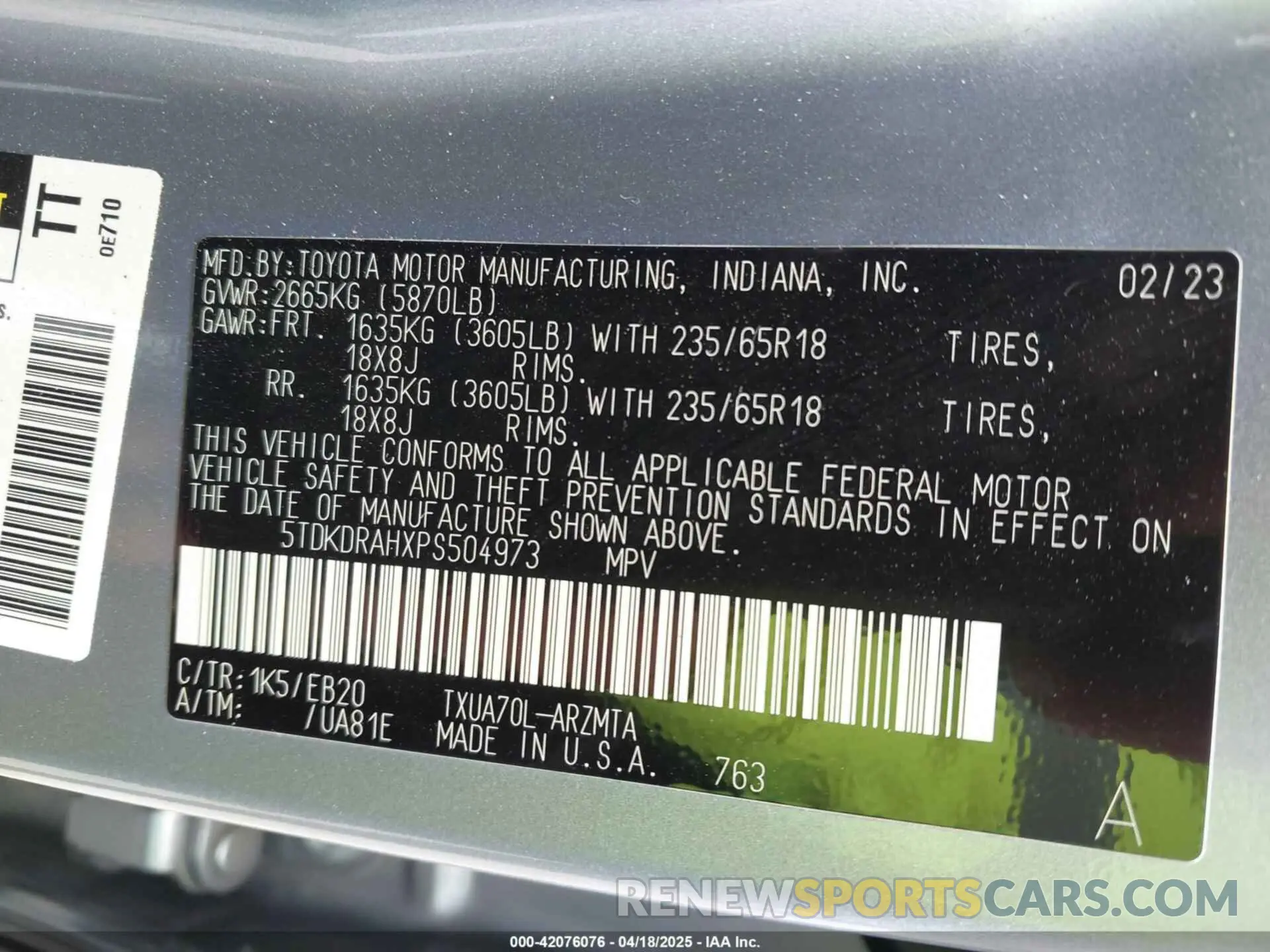 9 Photograph of a damaged car 5TDKDRAHXPS504973 TOYOTA HIGHLANDER 2023