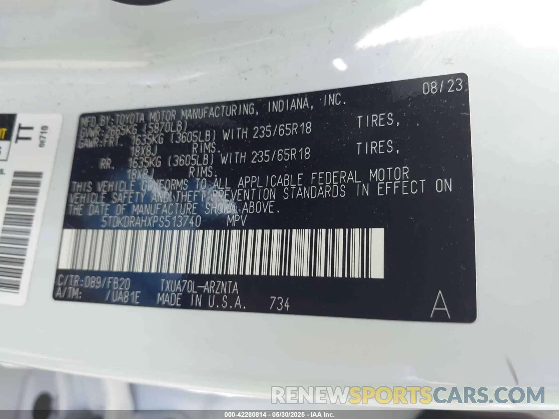9 Photograph of a damaged car 5TDKDRAHXPS513740 TOYOTA HIGHLANDER 2023