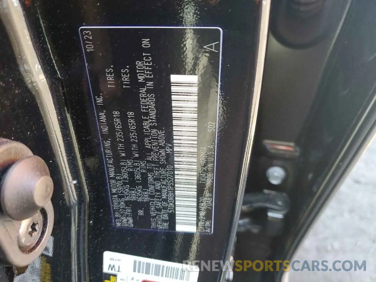 14 Photograph of a damaged car 5TDKDRBH1PS527010 TOYOTA HIGHLANDER 2023