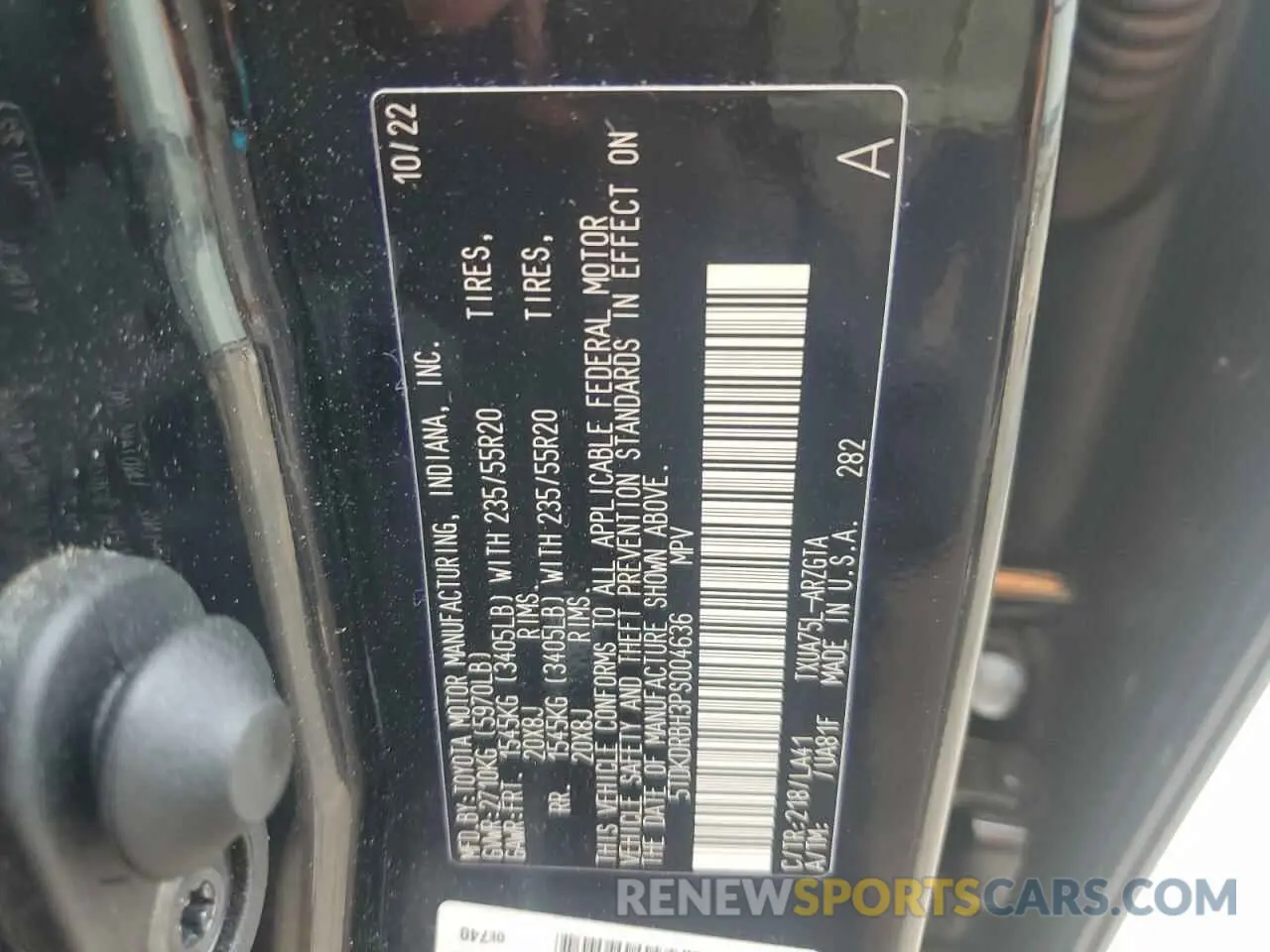 13 Photograph of a damaged car 5TDKDRBH3PS004636 TOYOTA HIGHLANDER 2023
