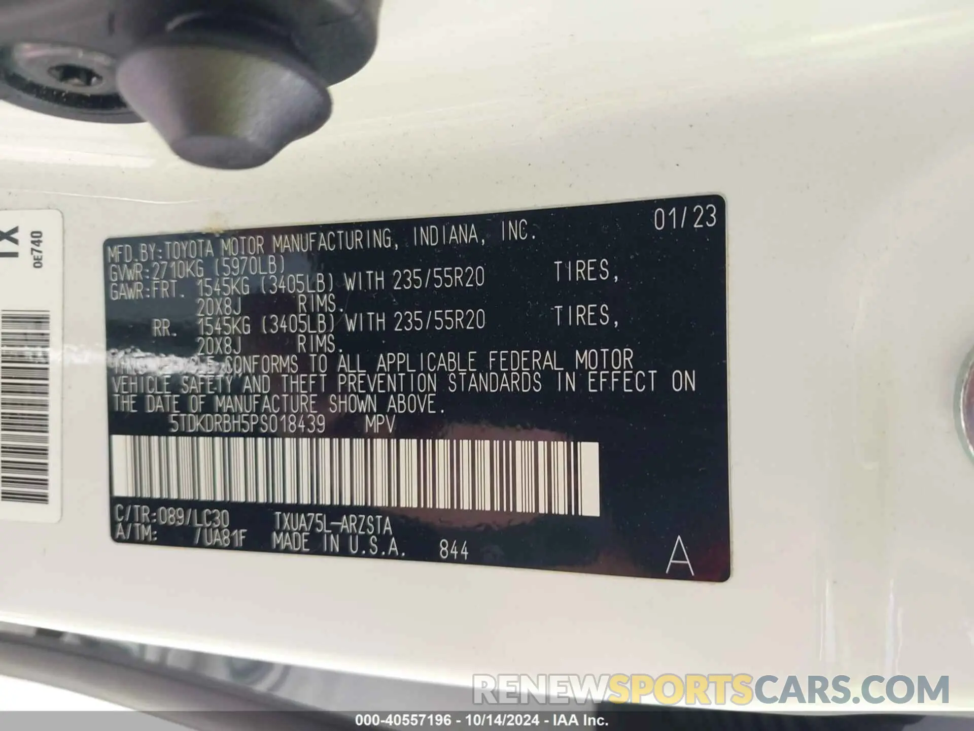 9 Photograph of a damaged car 5TDKDRBH5PS018439 TOYOTA HIGHLANDER 2023