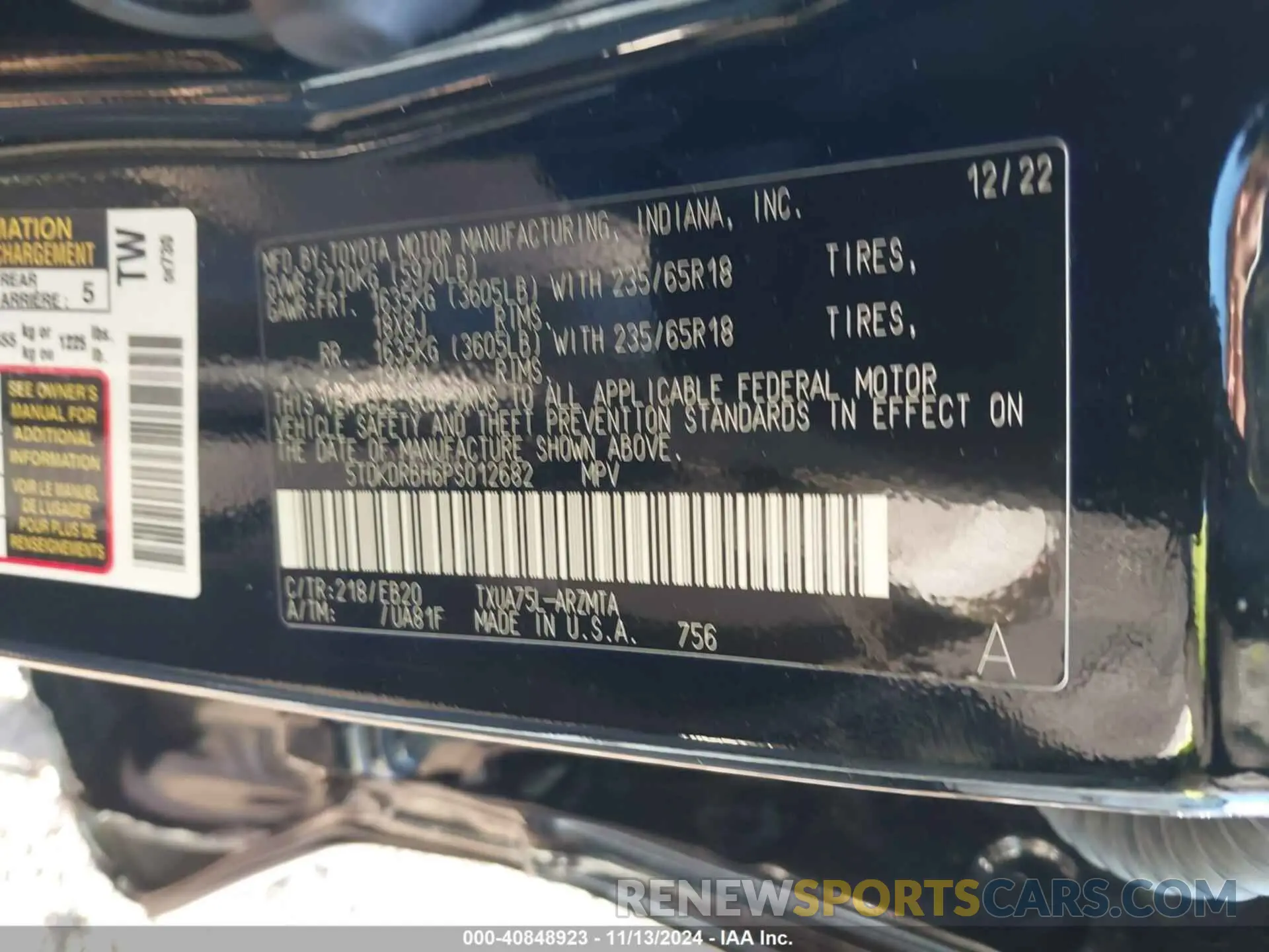 9 Photograph of a damaged car 5TDKDRBH6PS012682 TOYOTA HIGHLANDER 2023