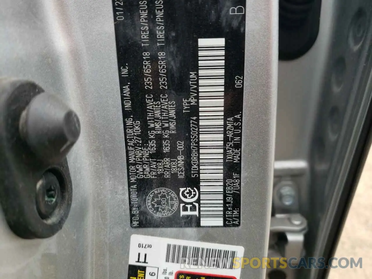 14 Photograph of a damaged car 5TDKDRBH7PS502774 TOYOTA HIGHLANDER 2023
