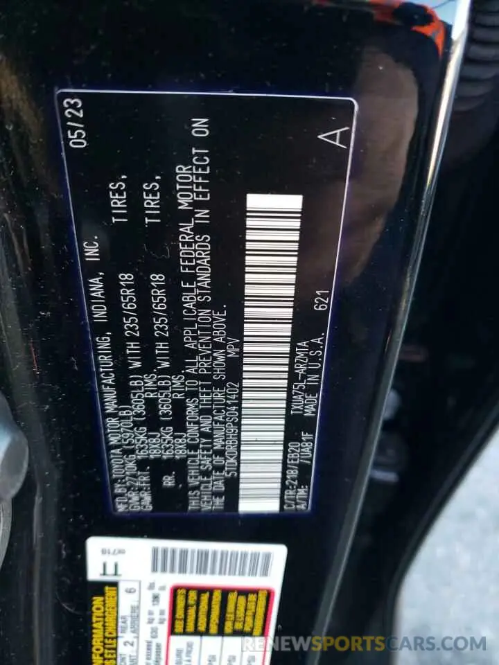 13 Photograph of a damaged car 5TDKDRBH9PS041402 TOYOTA HIGHLANDER 2023
