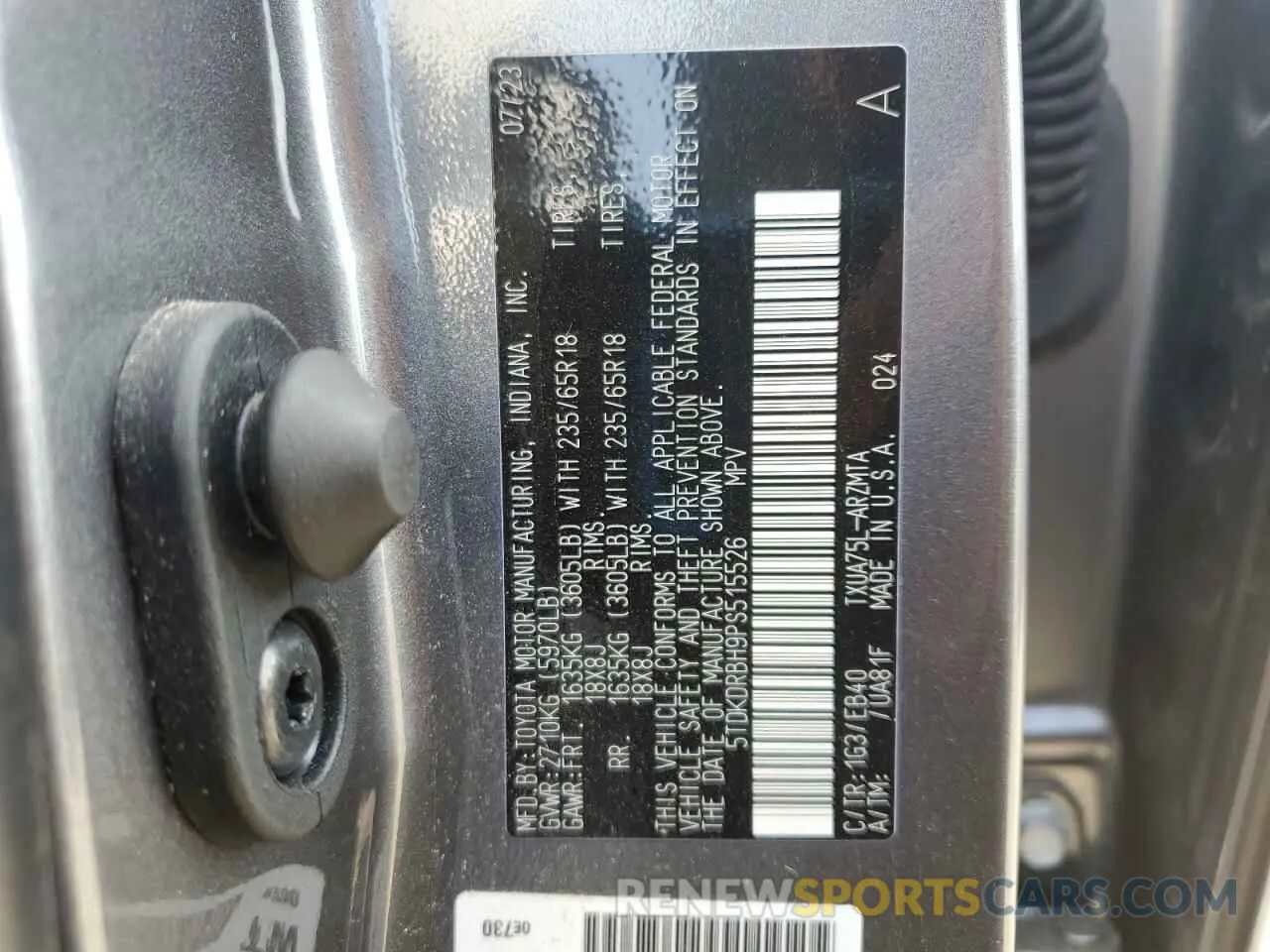 13 Photograph of a damaged car 5TDKDRBH9PS515526 TOYOTA HIGHLANDER 2023