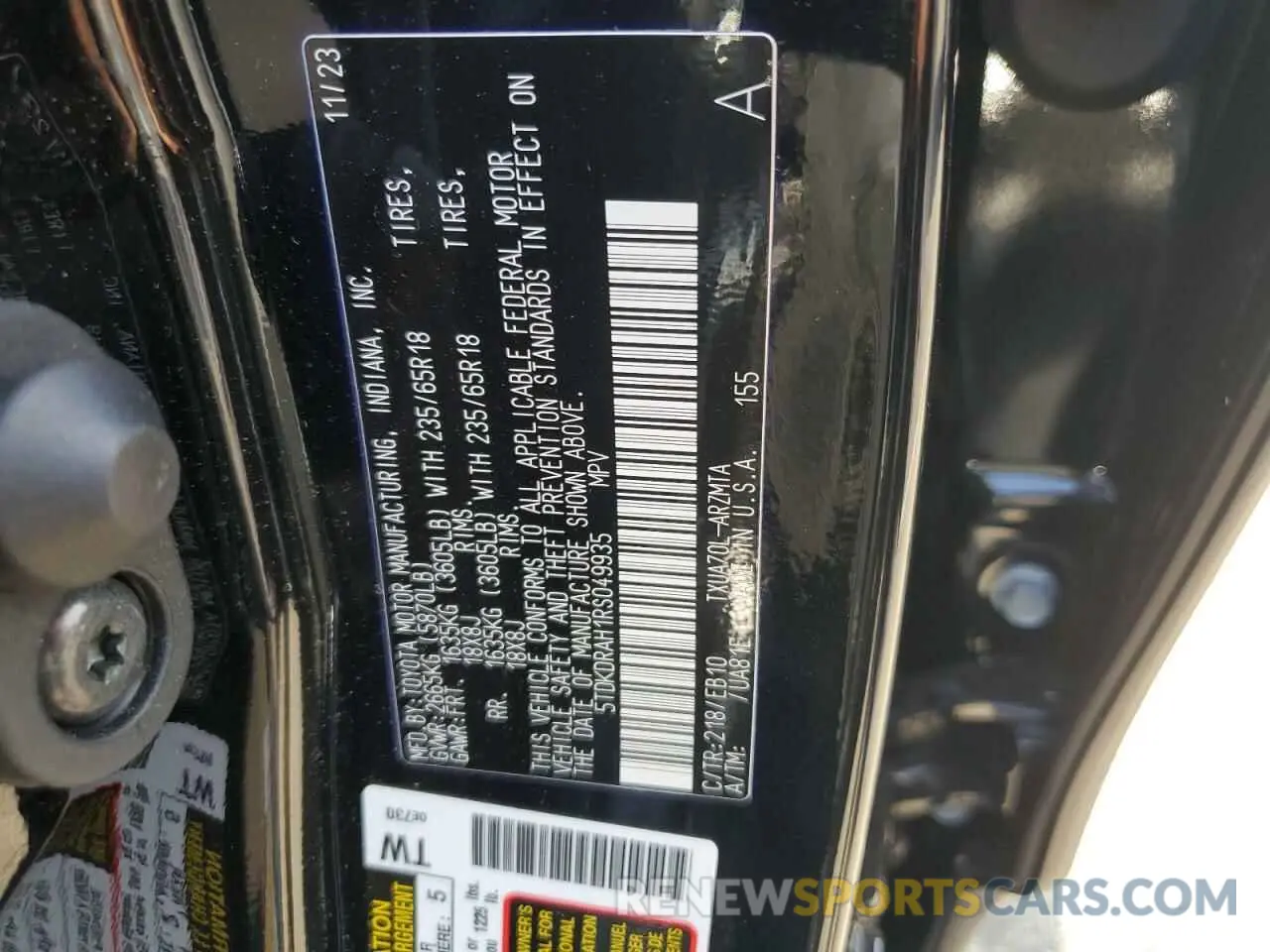 13 Photograph of a damaged car 5TDKDRAH1RS049935 TOYOTA HIGHLANDER 2024