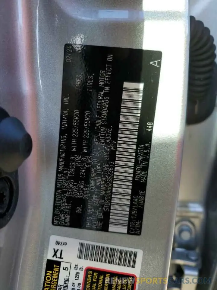 14 Photograph of a damaged car 5TDKDRAH6RS533633 TOYOTA HIGHLANDER 2024