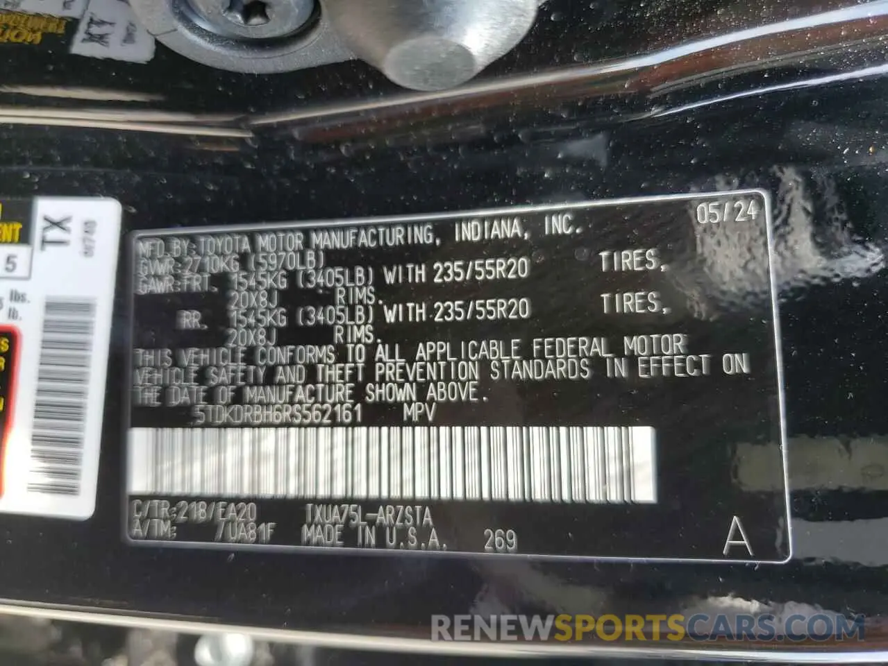 13 Photograph of a damaged car 5TDKDRBH6RS562161 TOYOTA HIGHLANDER 2024