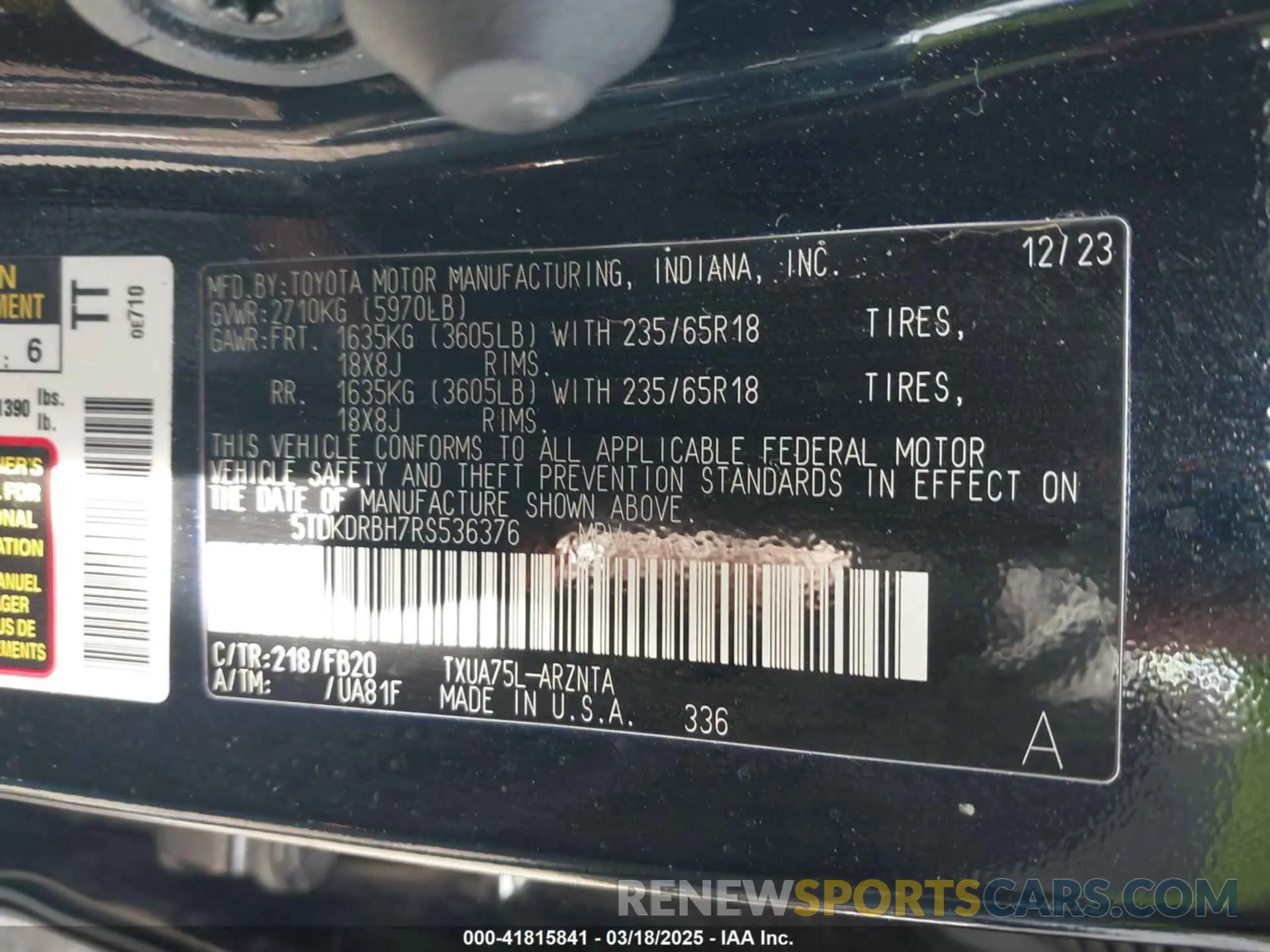 9 Photograph of a damaged car 5TDKDRBH7RS536376 TOYOTA HIGHLANDER 2024
