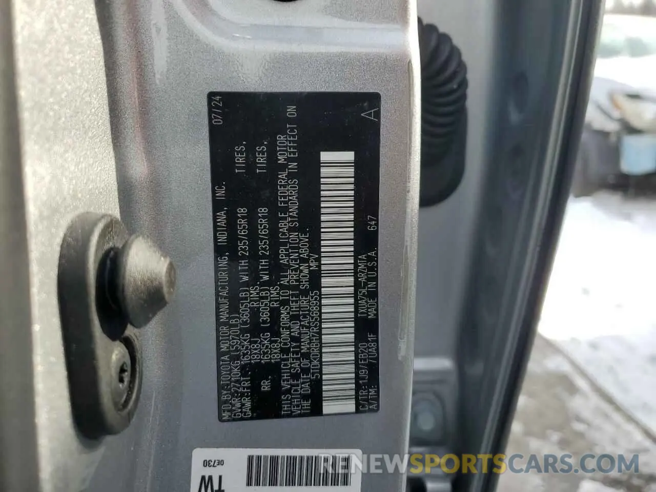 13 Photograph of a damaged car 5TDKDRBH7RS568955 TOYOTA HIGHLANDER 2024