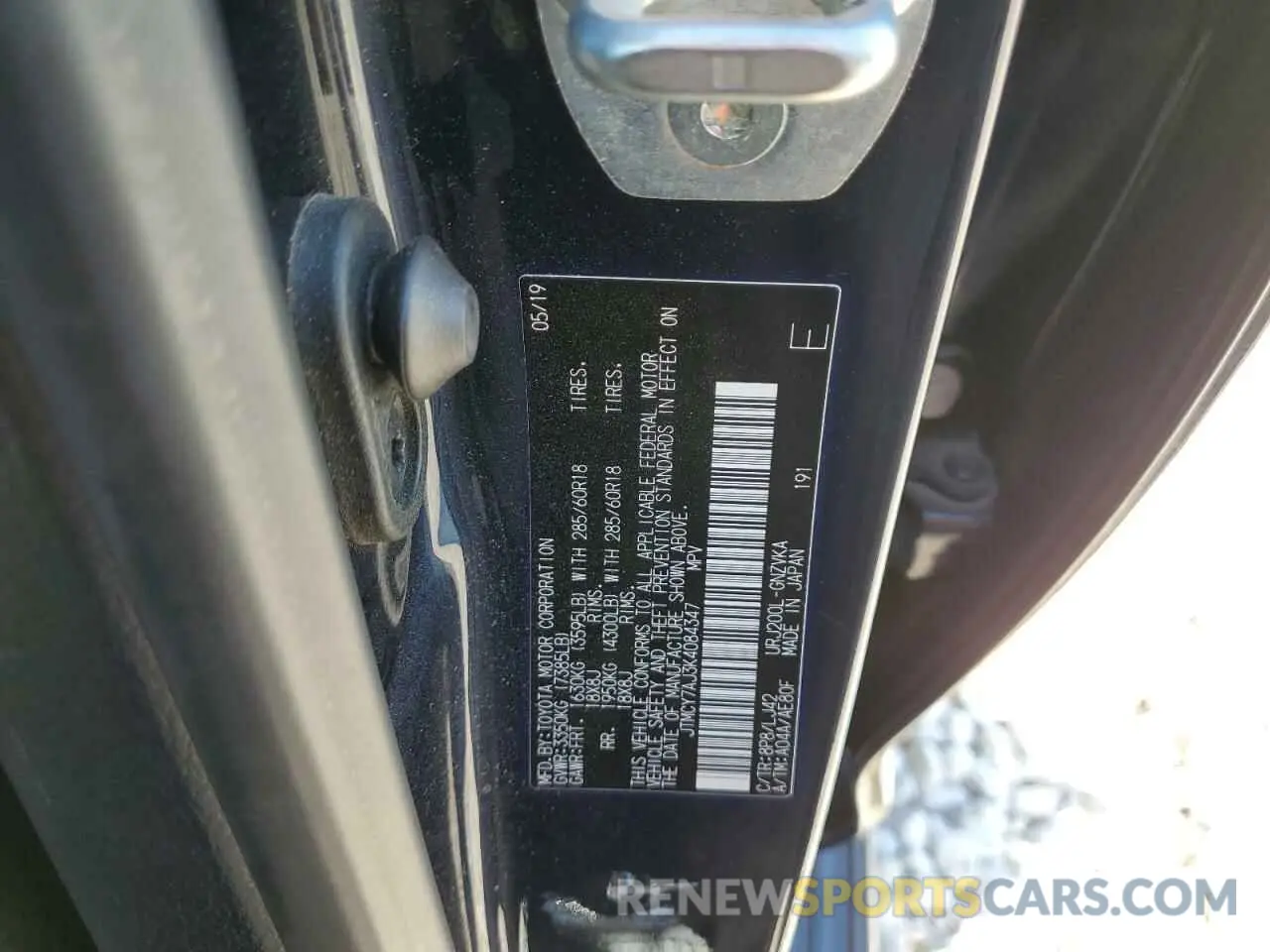 13 Photograph of a damaged car JTMCY7AJ3K4084347 TOYOTA LAND CRUIS 2019