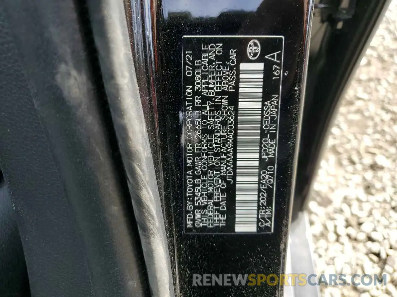 12 Photograph of a damaged car JTDAAAAA9MA003624 TOYOTA MIRAI 2021