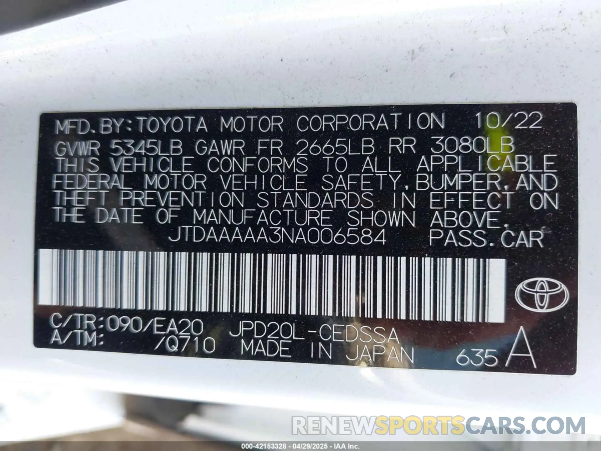 9 Photograph of a damaged car JTDAAAAA3NA006584 TOYOTA MIRAI 2022