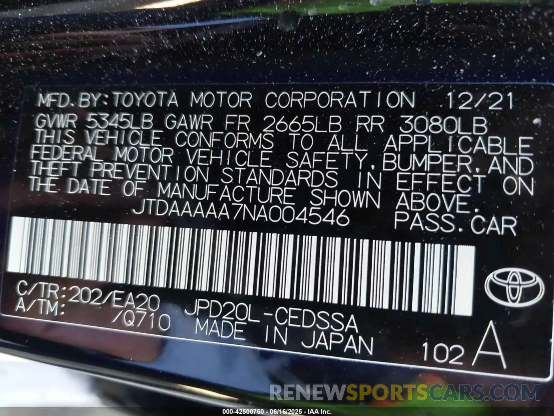 9 Photograph of a damaged car JTDAAAAA7NA004546 TOYOTA MIRAI 2022