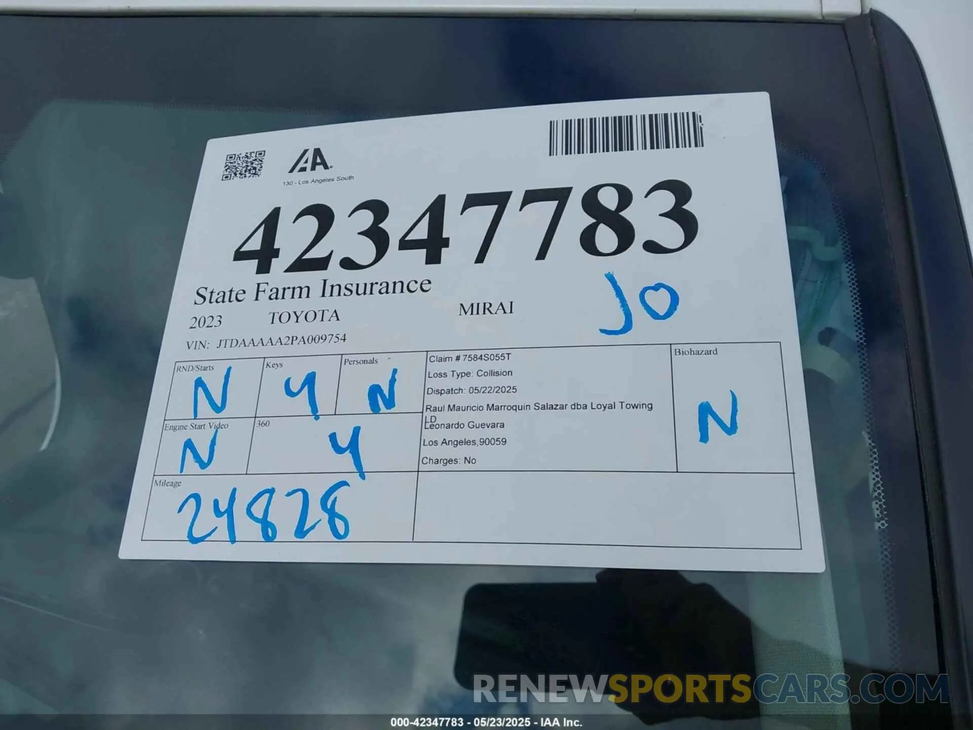 17 Photograph of a damaged car JTDAAAAA2PA009754 TOYOTA MIRAI 2023