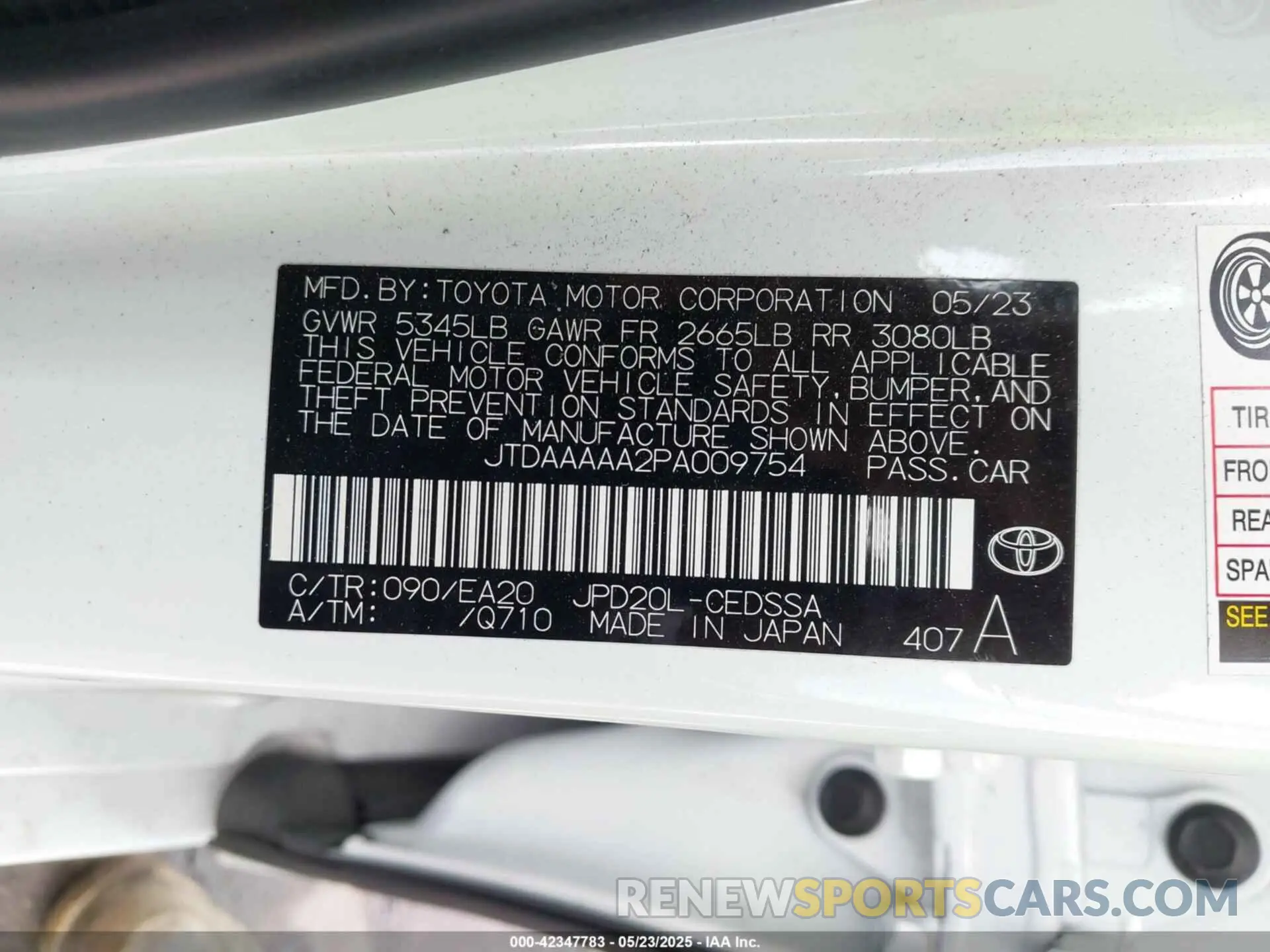 9 Photograph of a damaged car JTDAAAAA2PA009754 TOYOTA MIRAI 2023