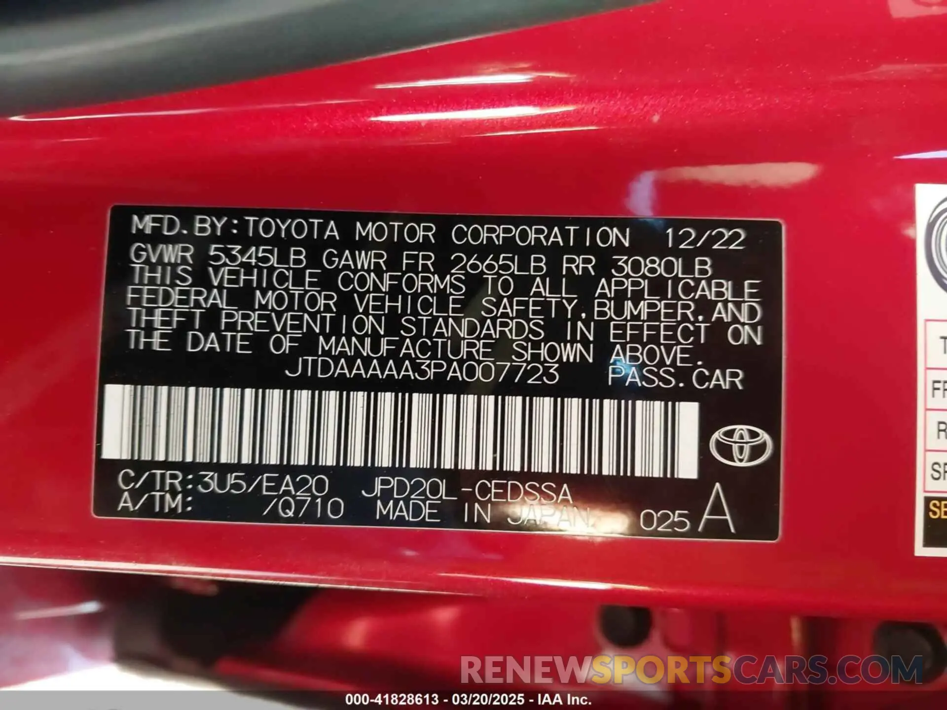 9 Photograph of a damaged car JTDAAAAA3PA007723 TOYOTA MIRAI 2023