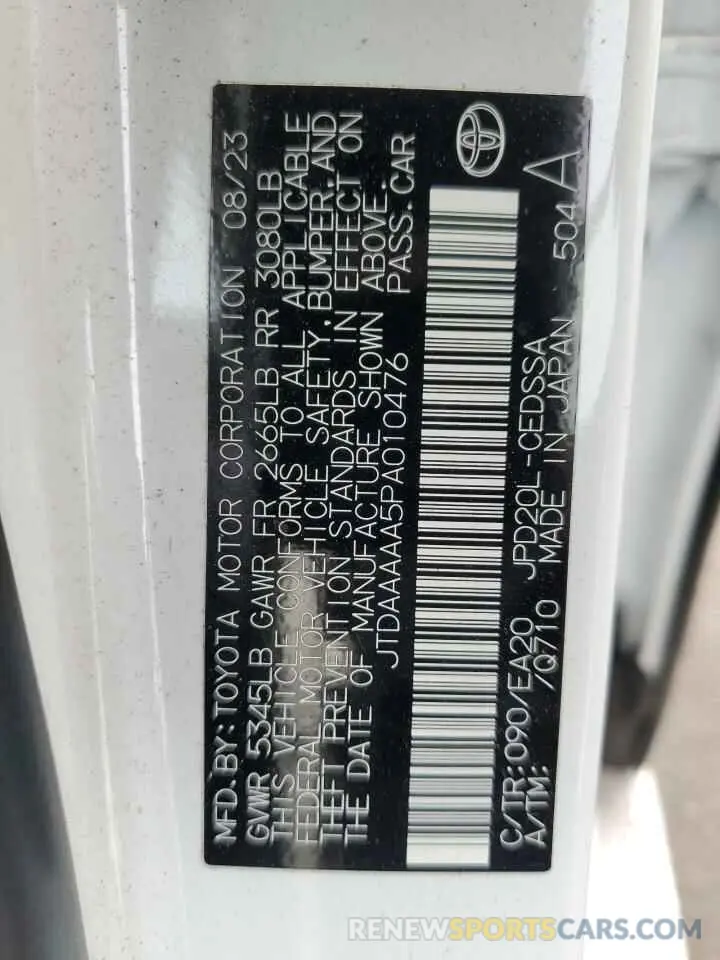 12 Photograph of a damaged car JTDAAAAA5PA010476 TOYOTA MIRAI 2023