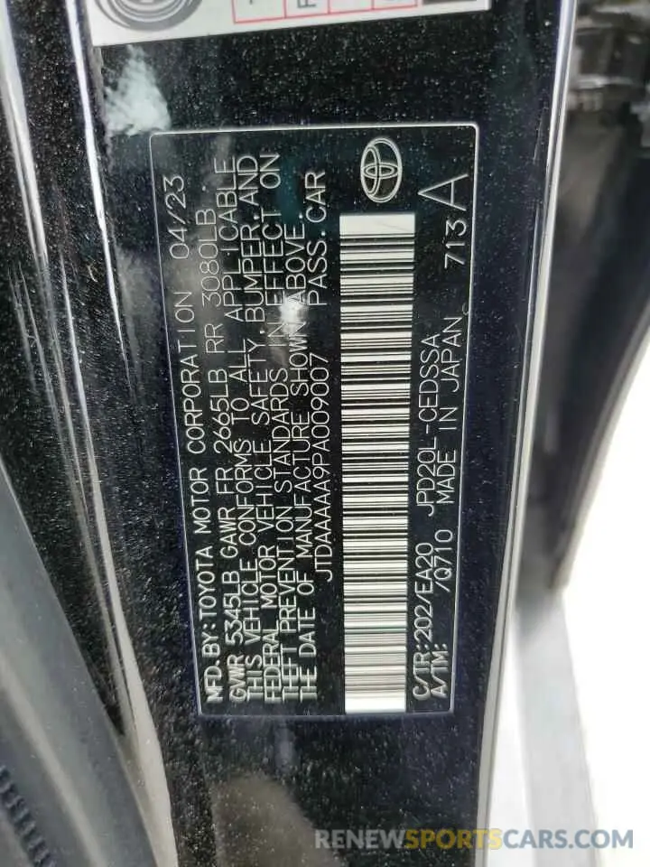 12 Photograph of a damaged car JTDAAAAA9PA009007 TOYOTA MIRAI 2023