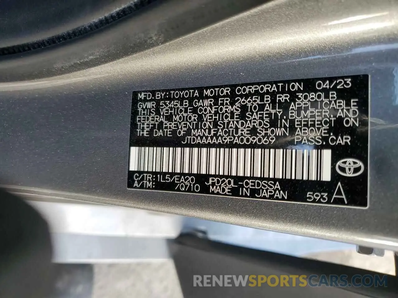 14 Photograph of a damaged car JTDAAAAA9PA009069 TOYOTA MIRAI 2023