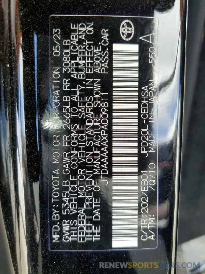 13 Photograph of a damaged car JTDAAAAAXPA009811 TOYOTA MIRAI 2023