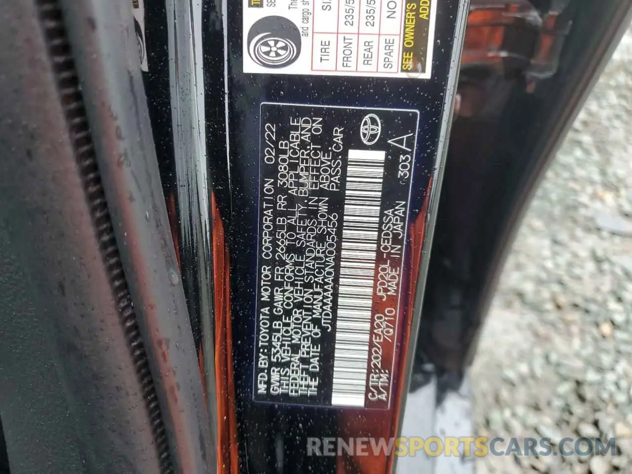 12 Photograph of a damaged car JTDAAAAA0NA005456 TOYOTA MIRAI LE 2022