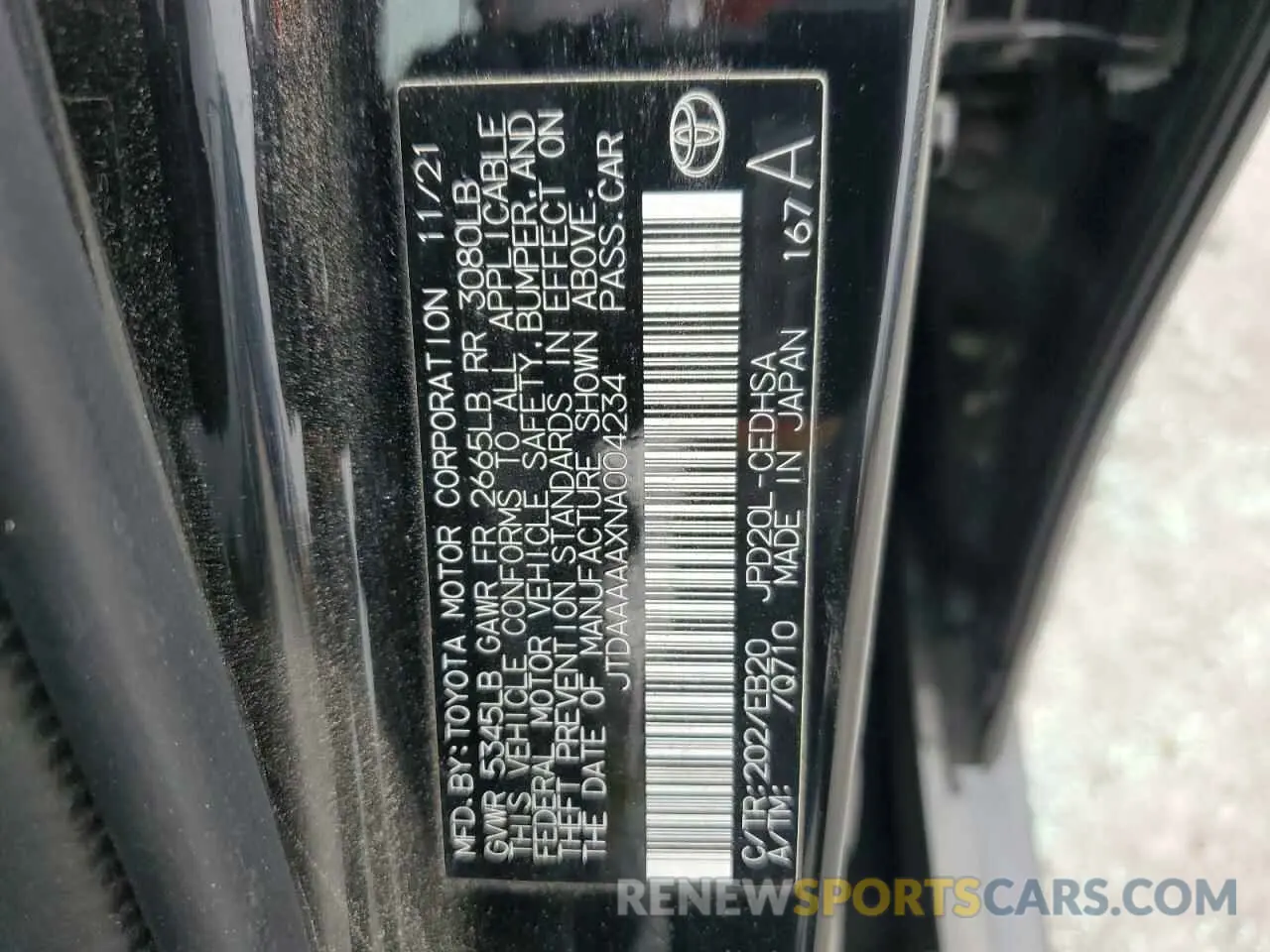 13 Photograph of a damaged car JTDAAAAAXNA004234 TOYOTA MIRAI LE 2022