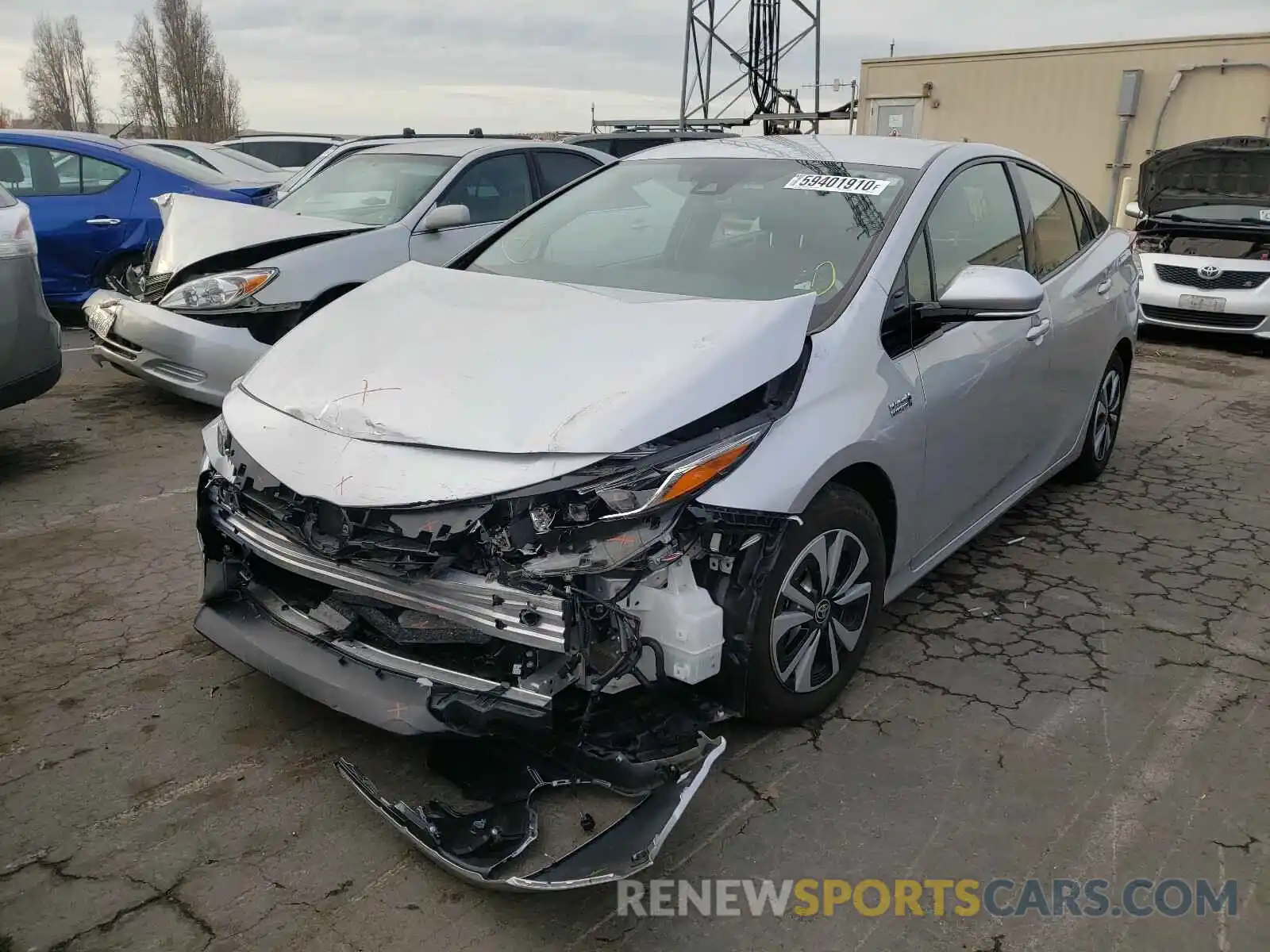 2 Photograph of a damaged car JTDKARFP6K3114326 TOYOTA PRIUS 2019