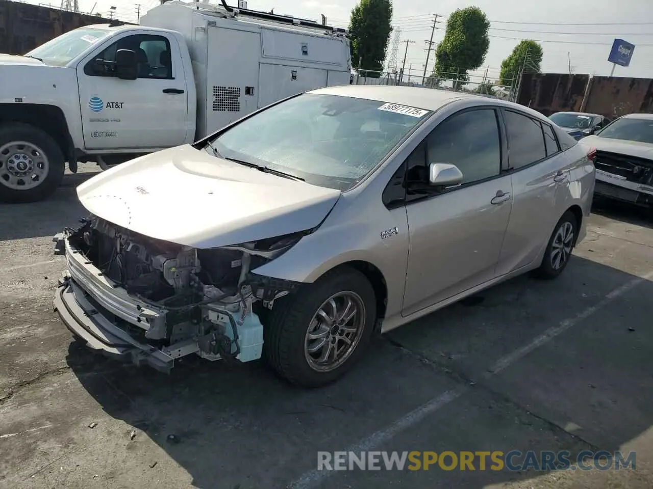1 Photograph of a damaged car JTDKARFP7K3115257 TOYOTA PRIUS 2019