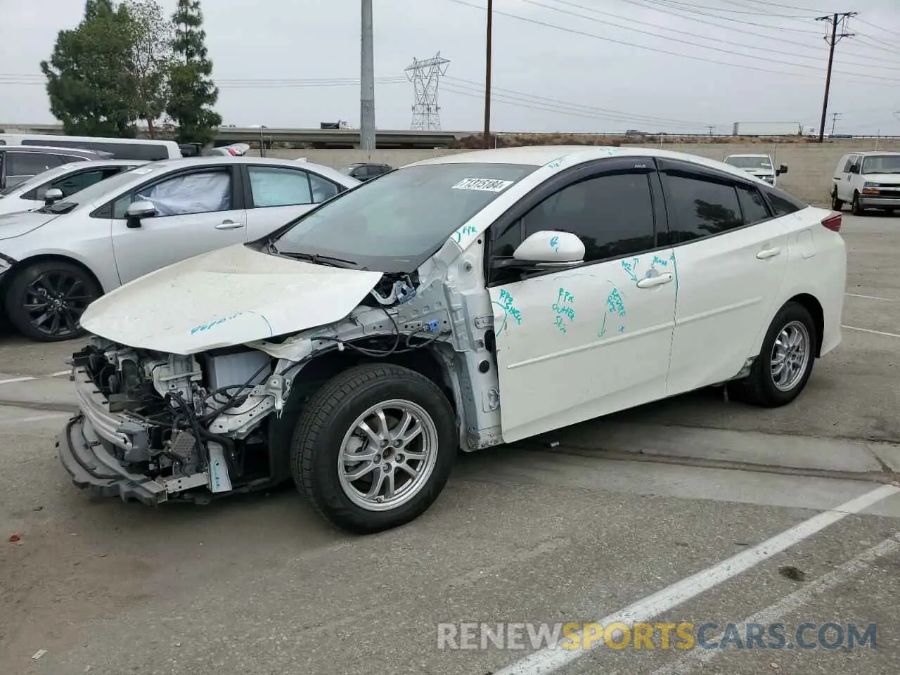 1 Photograph of a damaged car JTDKARFP9K3115485 TOYOTA PRIUS 2019
