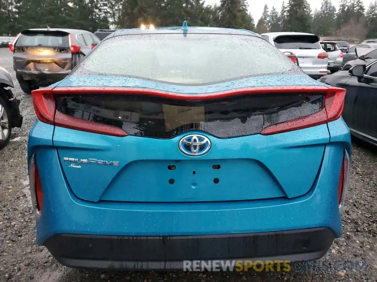 6 Photograph of a damaged car JTDKARFPXK3111364 TOYOTA PRIUS 2019