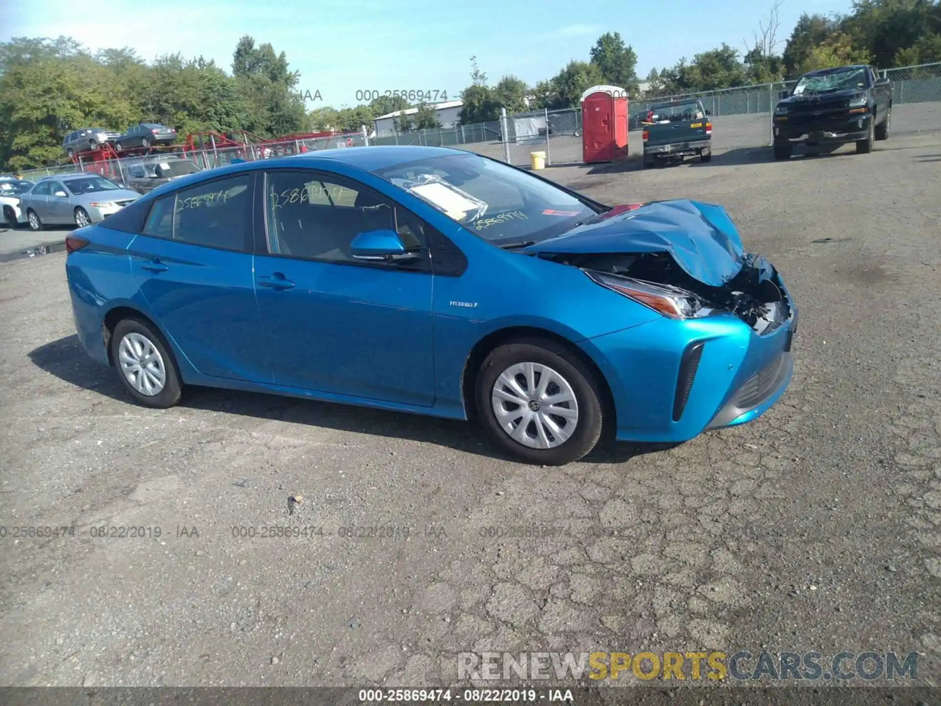 1 Photograph of a damaged car JTDKARFU0K3069017 TOYOTA PRIUS 2019