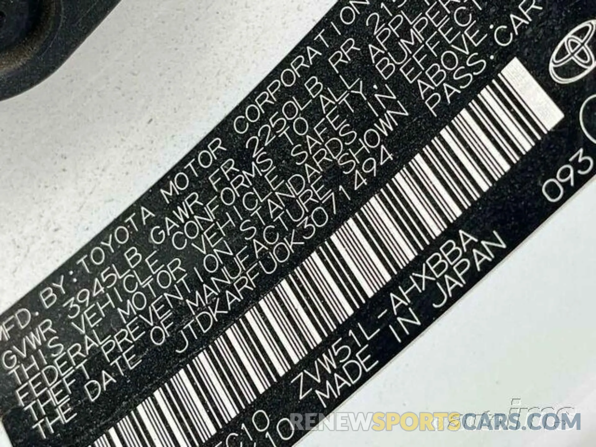 13 Photograph of a damaged car JTDKARFU0K3071494 TOYOTA PRIUS 2019