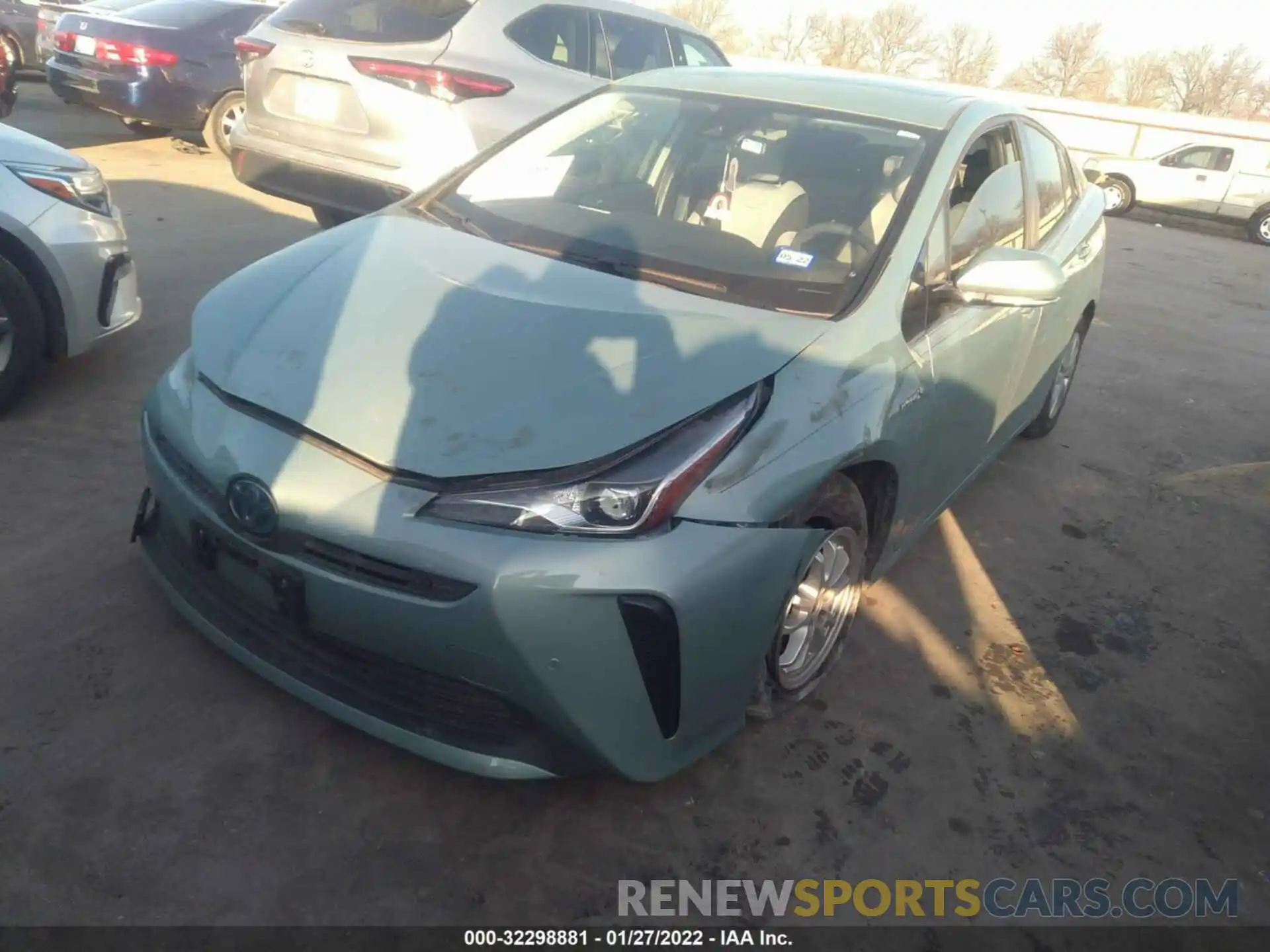 2 Photograph of a damaged car JTDKARFU0K3076503 TOYOTA PRIUS 2019