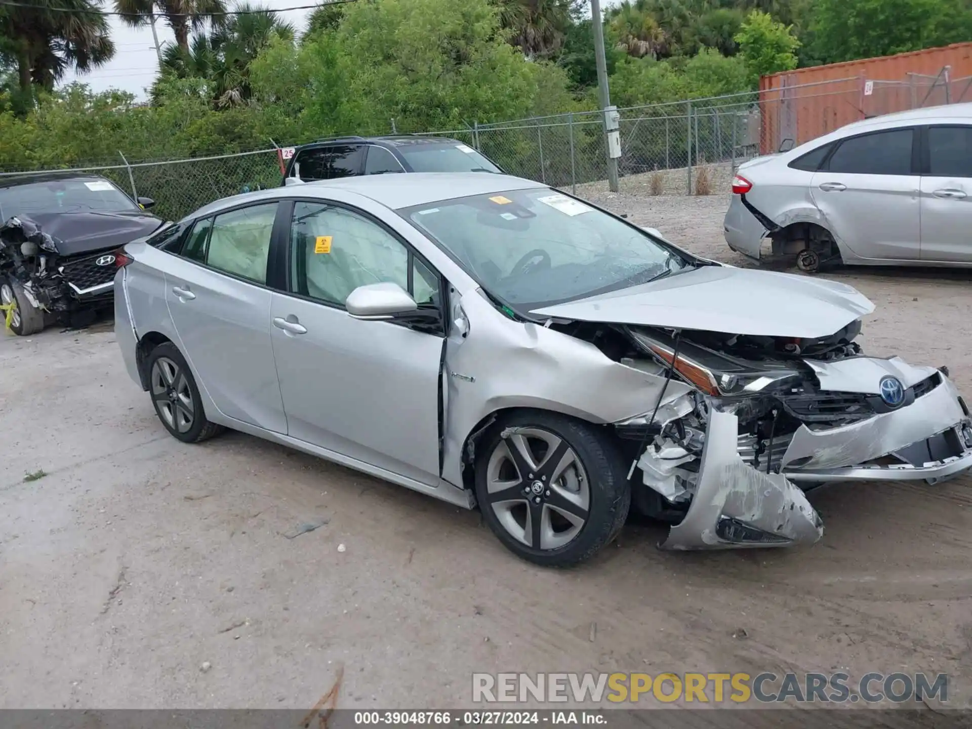 1 Photograph of a damaged car JTDKARFU0K3077845 TOYOTA PRIUS 2019