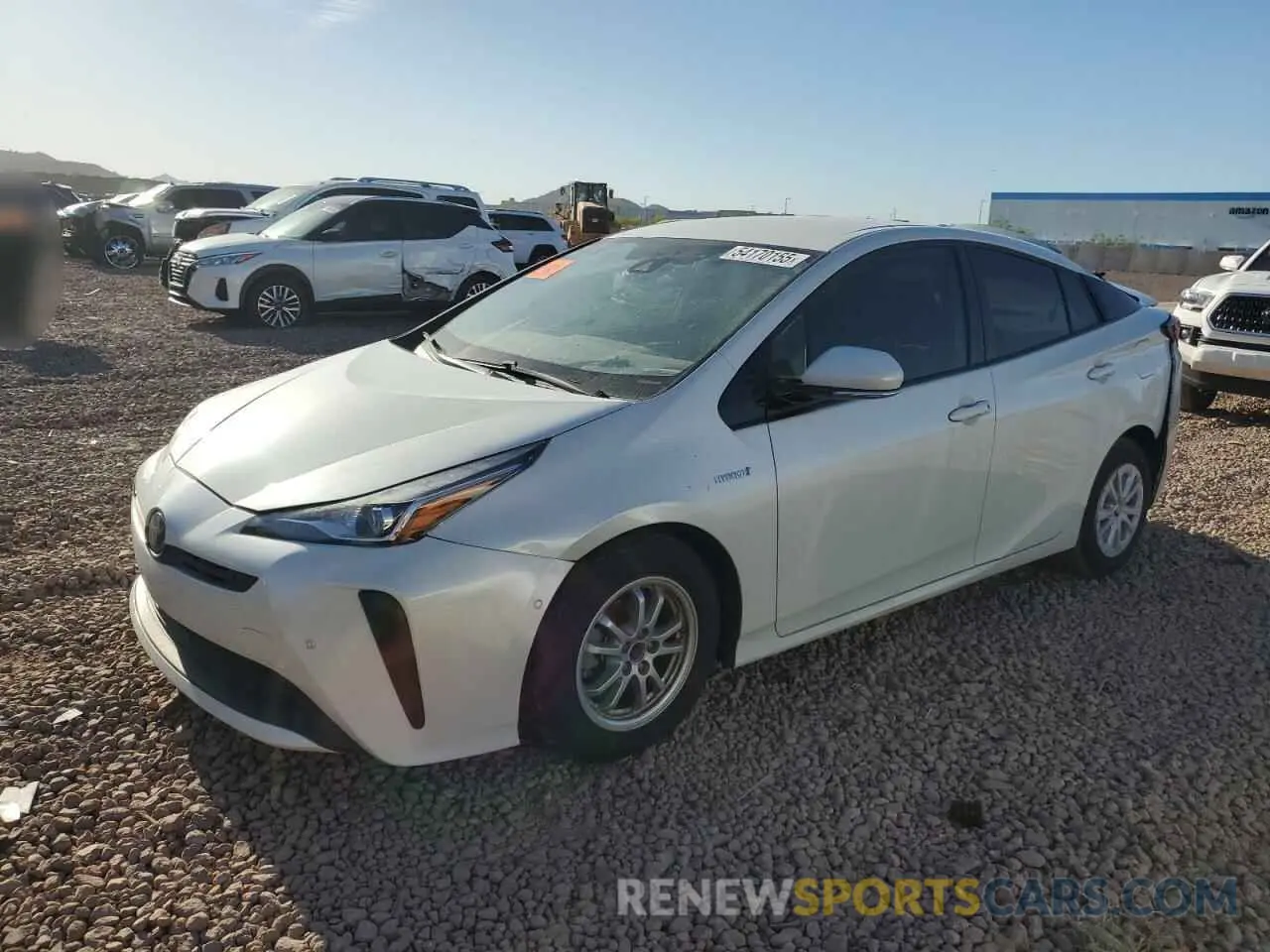 1 Photograph of a damaged car JTDKARFU0K3085153 TOYOTA PRIUS 2019
