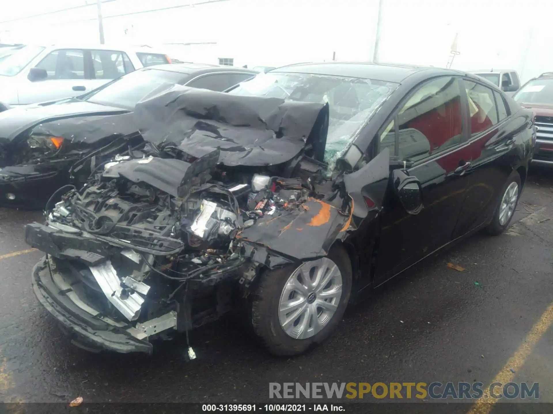 2 Photograph of a damaged car JTDKARFU0K3086464 TOYOTA PRIUS 2019