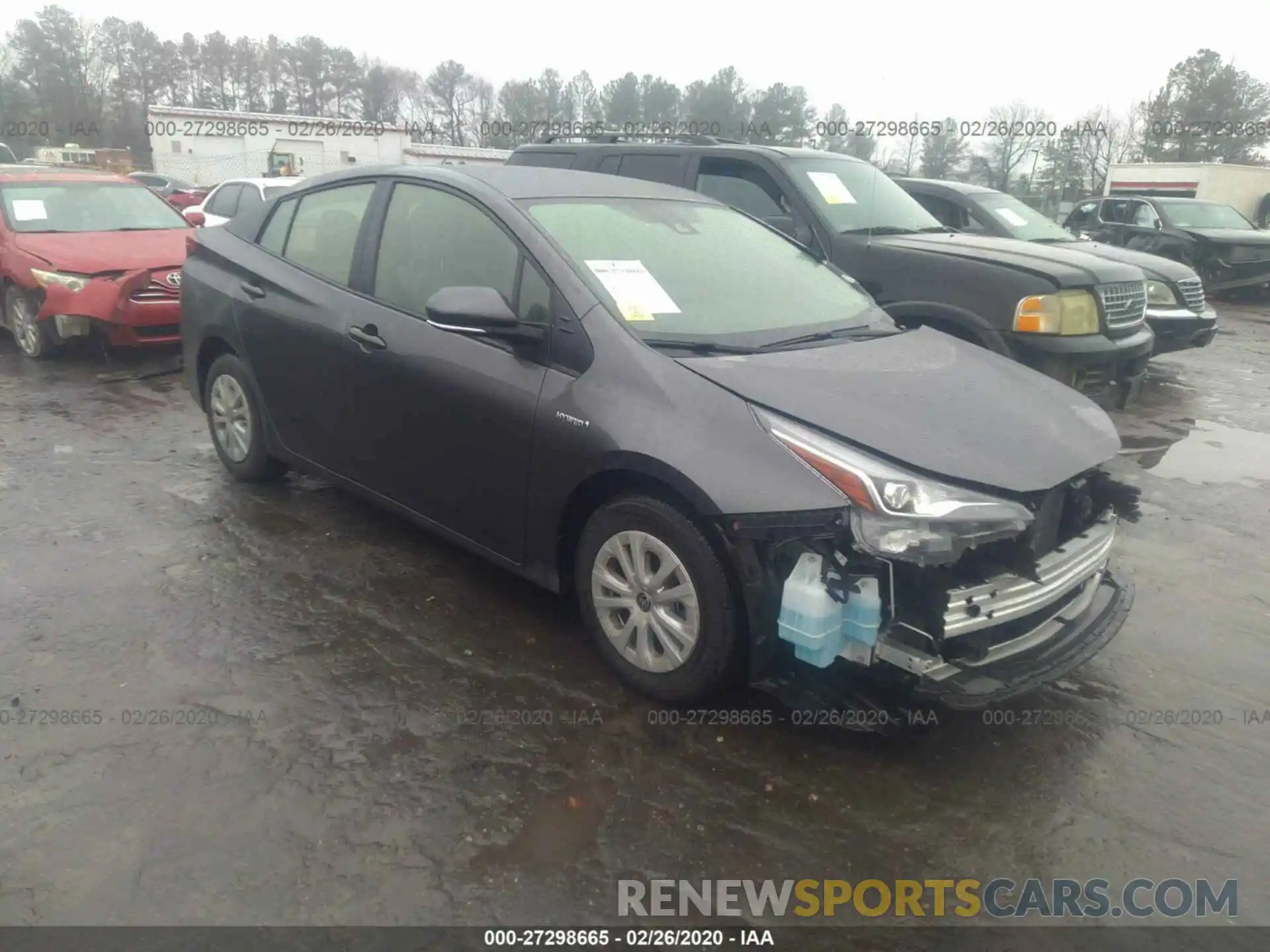 1 Photograph of a damaged car JTDKARFU0K3087825 TOYOTA PRIUS 2019