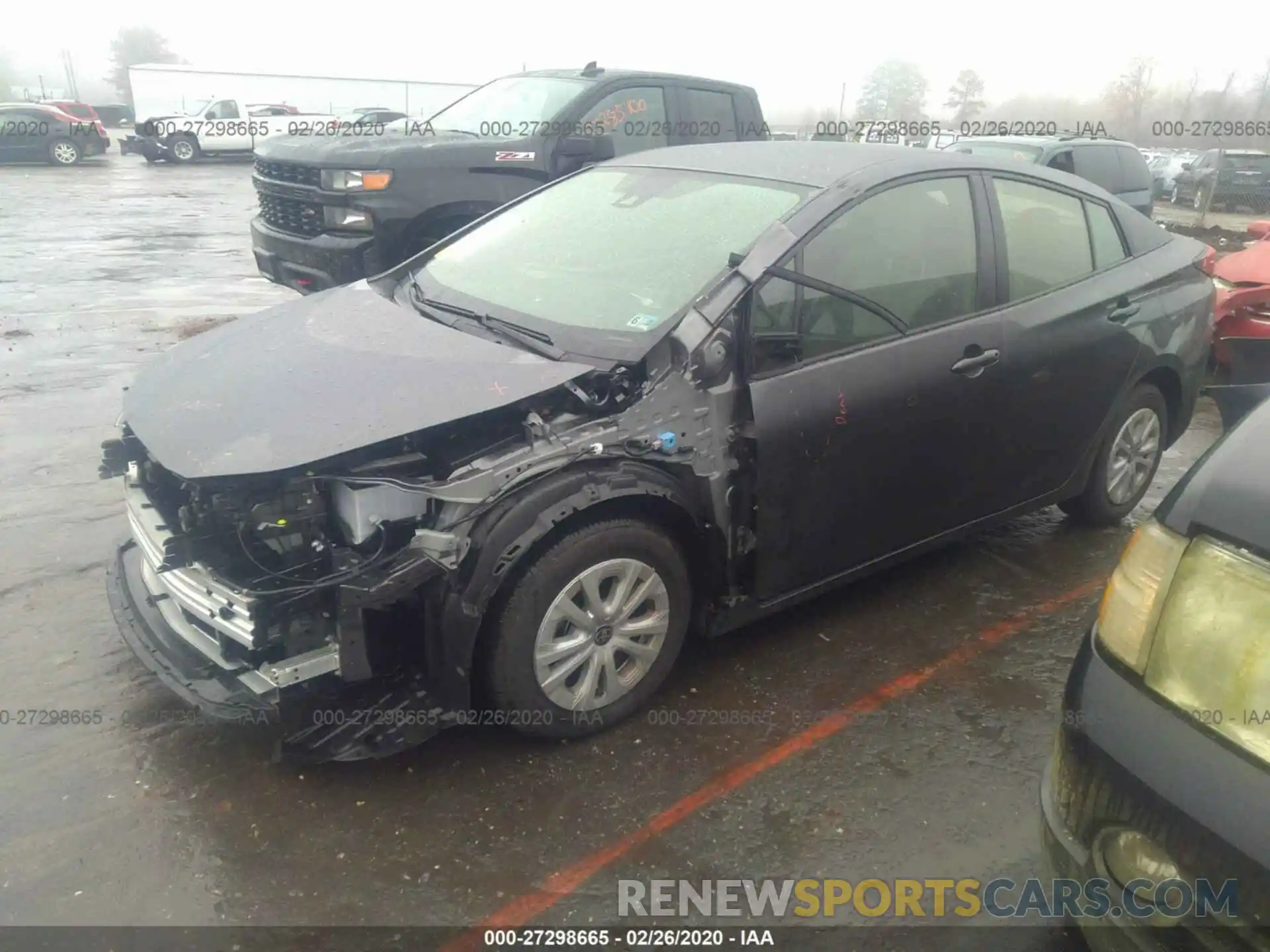 2 Photograph of a damaged car JTDKARFU0K3087825 TOYOTA PRIUS 2019